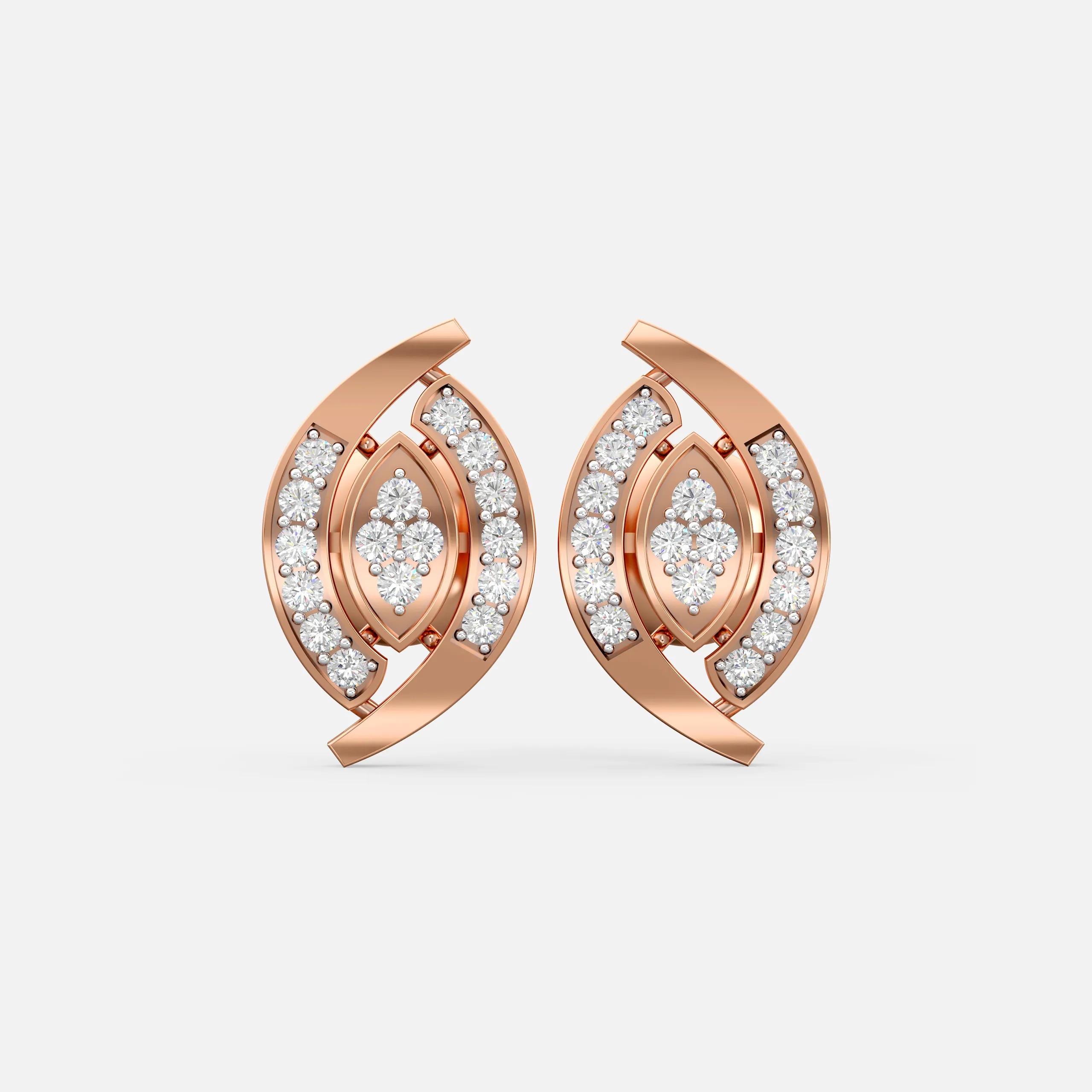 Radiant Leaf Diamond Studs