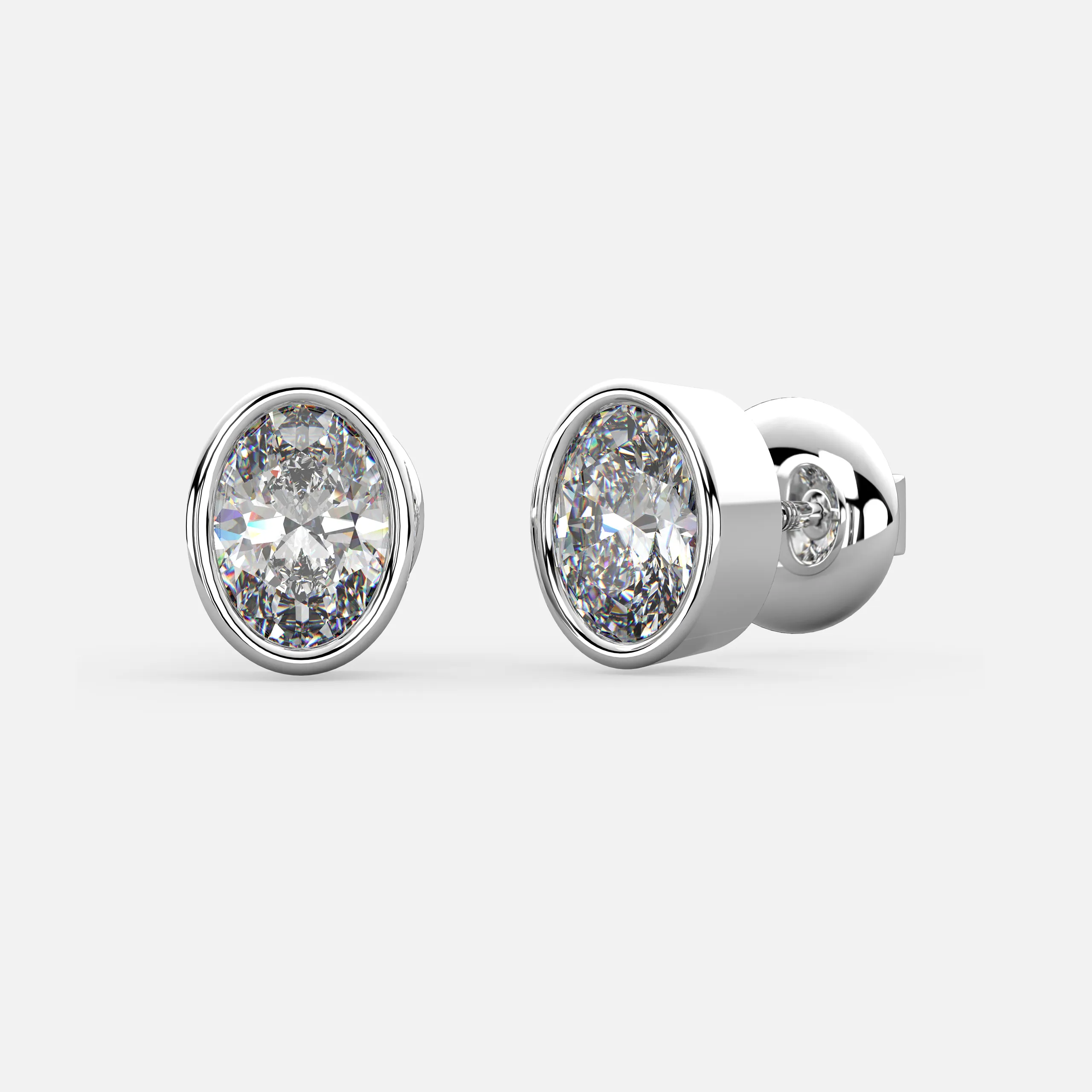Oval Diamond Studs