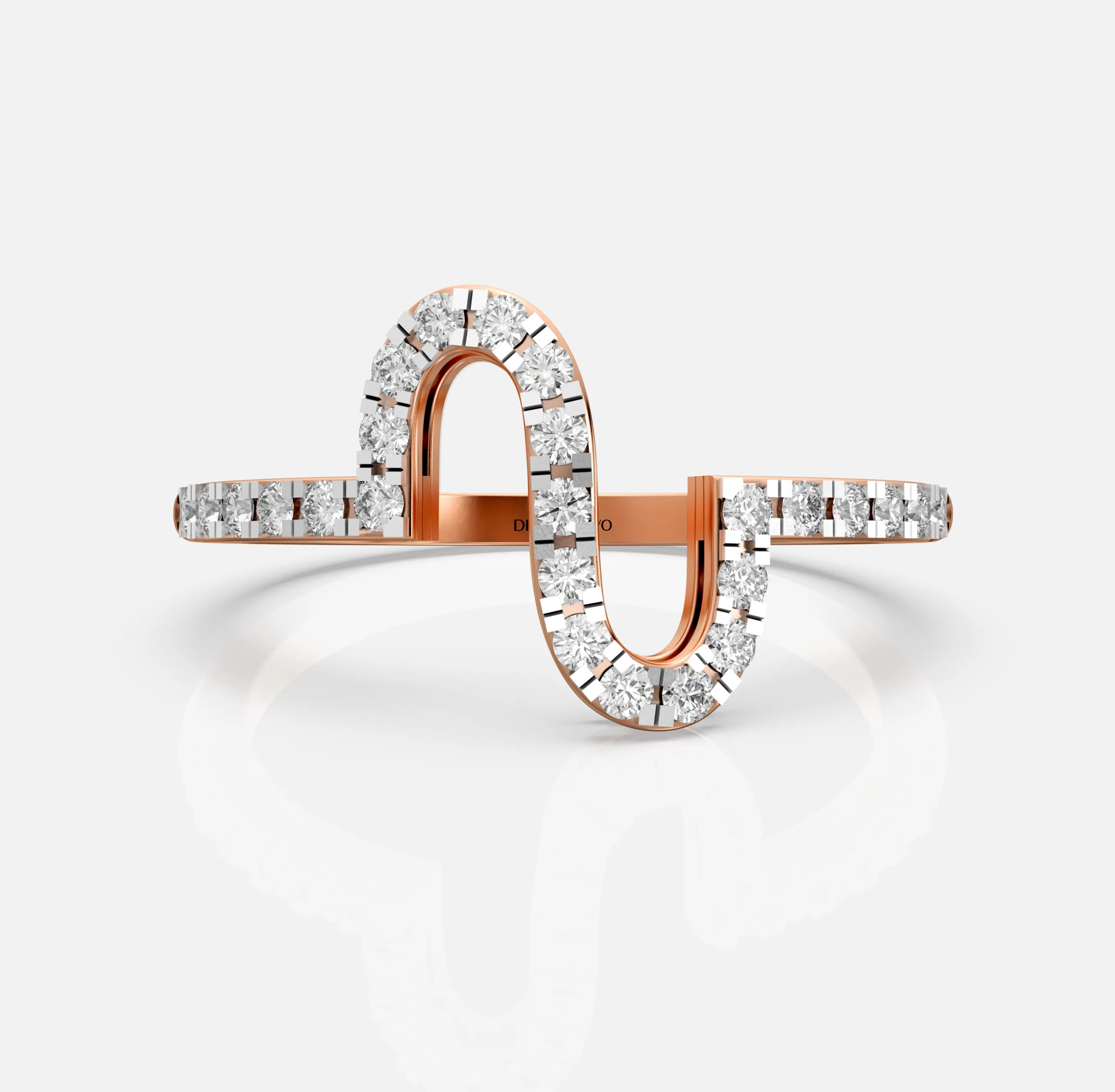 Curved Wave Diamond Ring