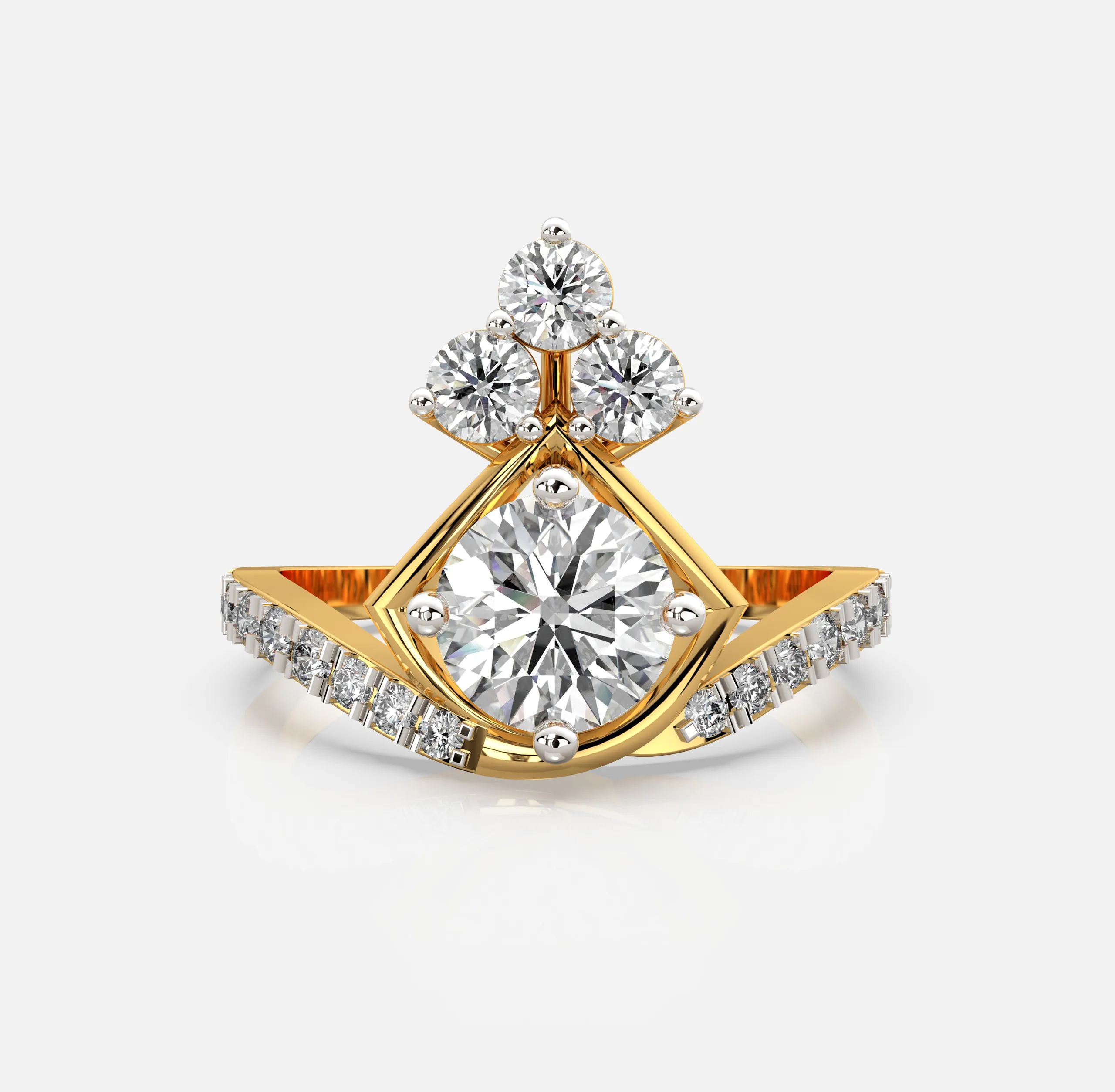Triad Blossom Diamond Ring
