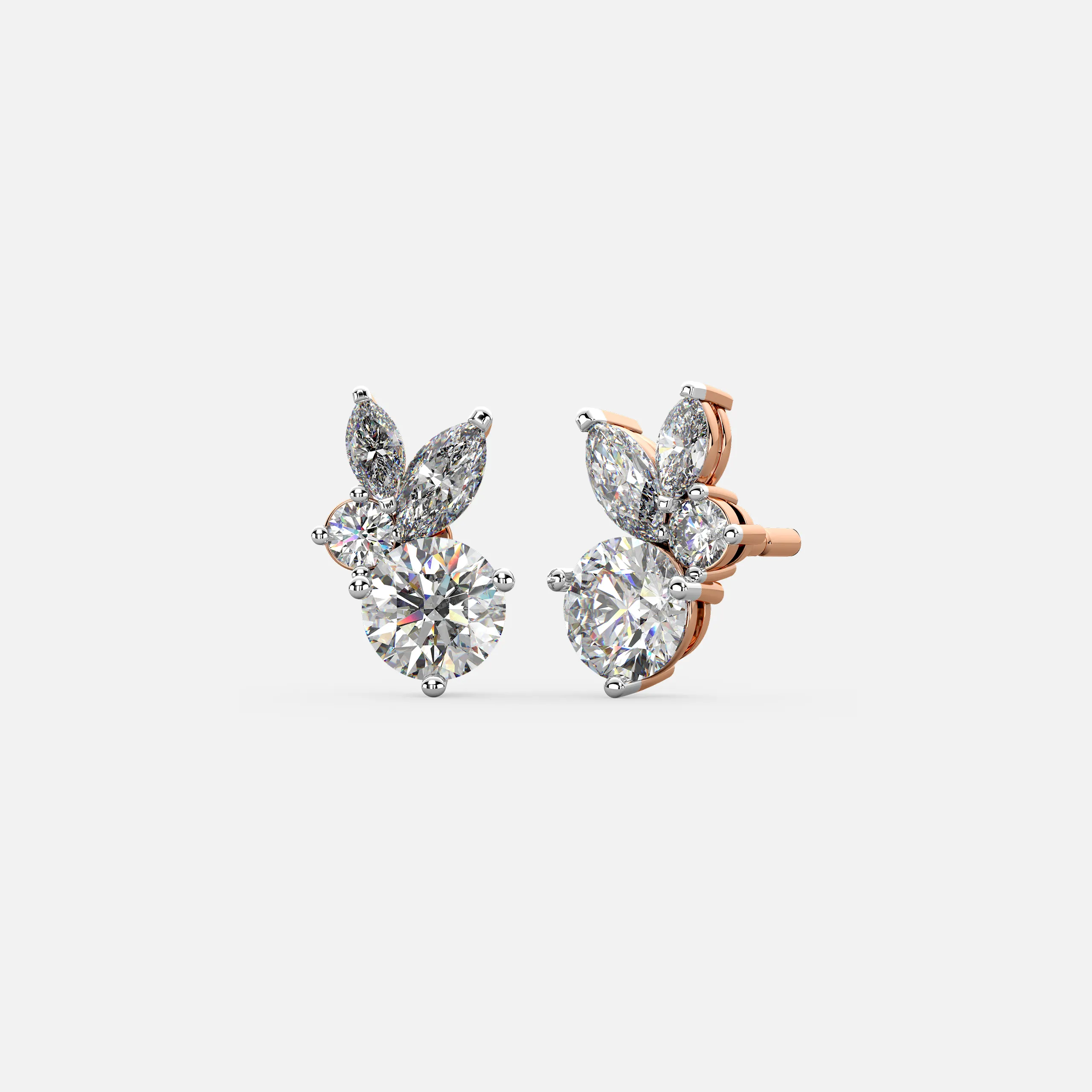 Diamond Petal Glow Earrings