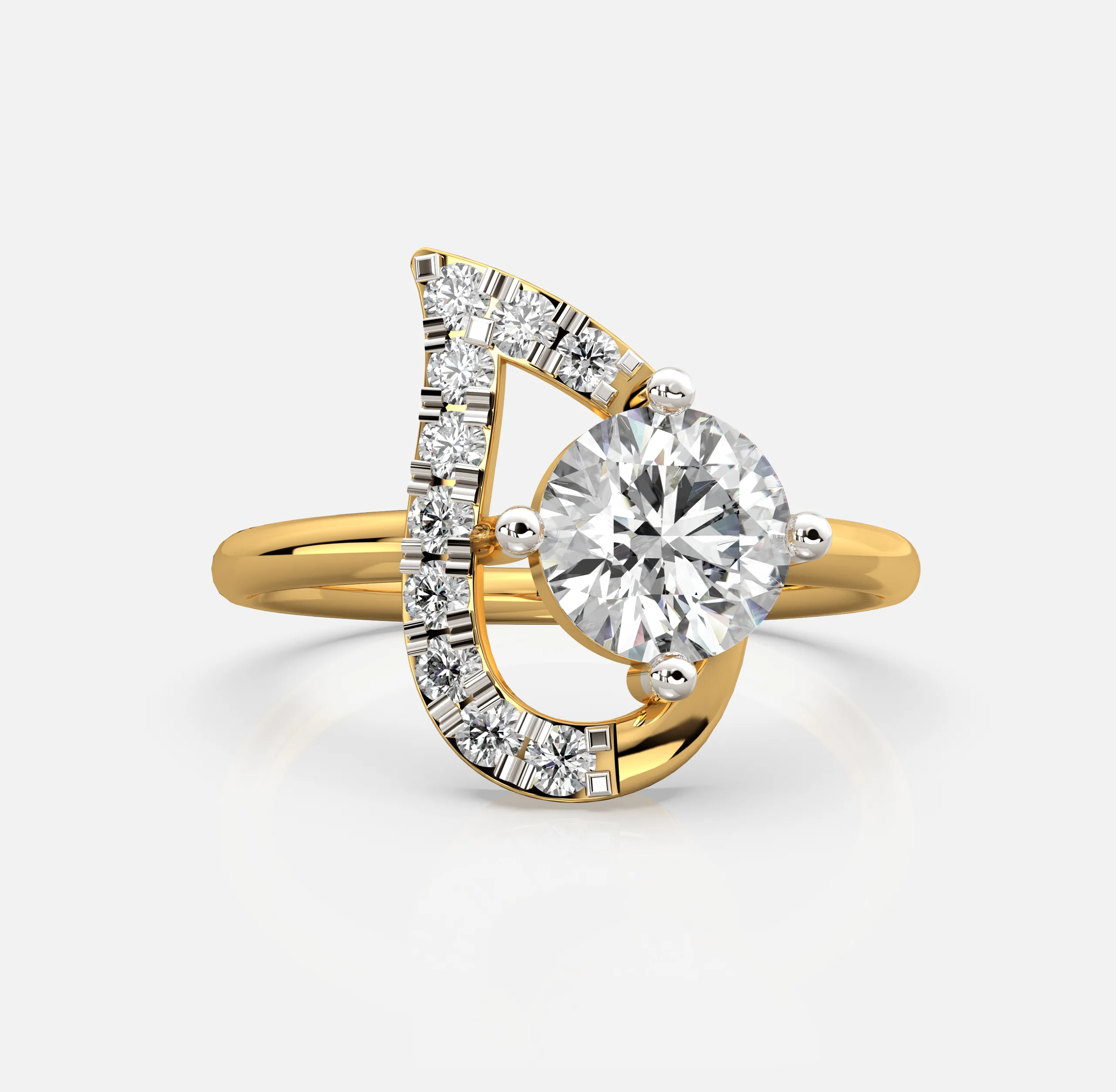 Dewdrop Curve Diamond Ring