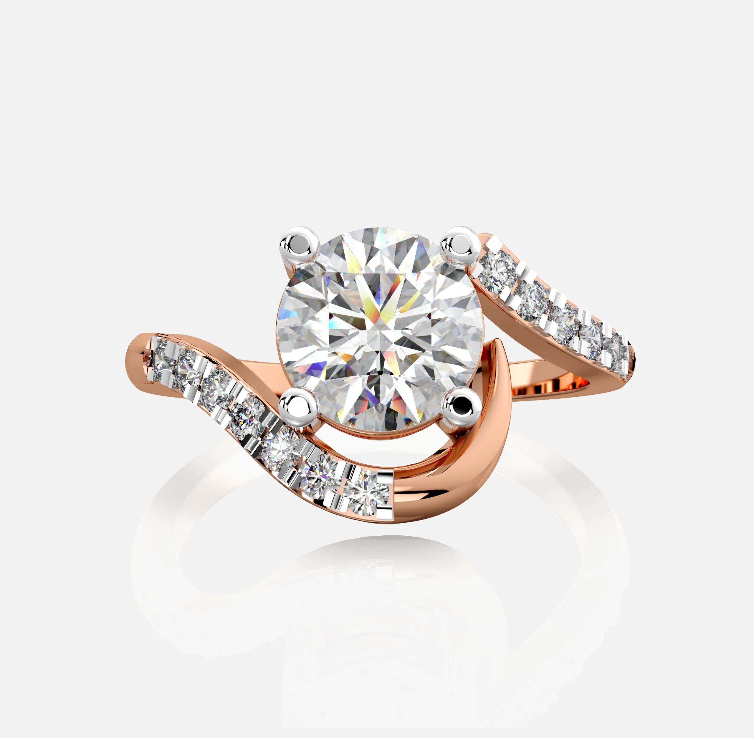 Swirl Diamond Ring