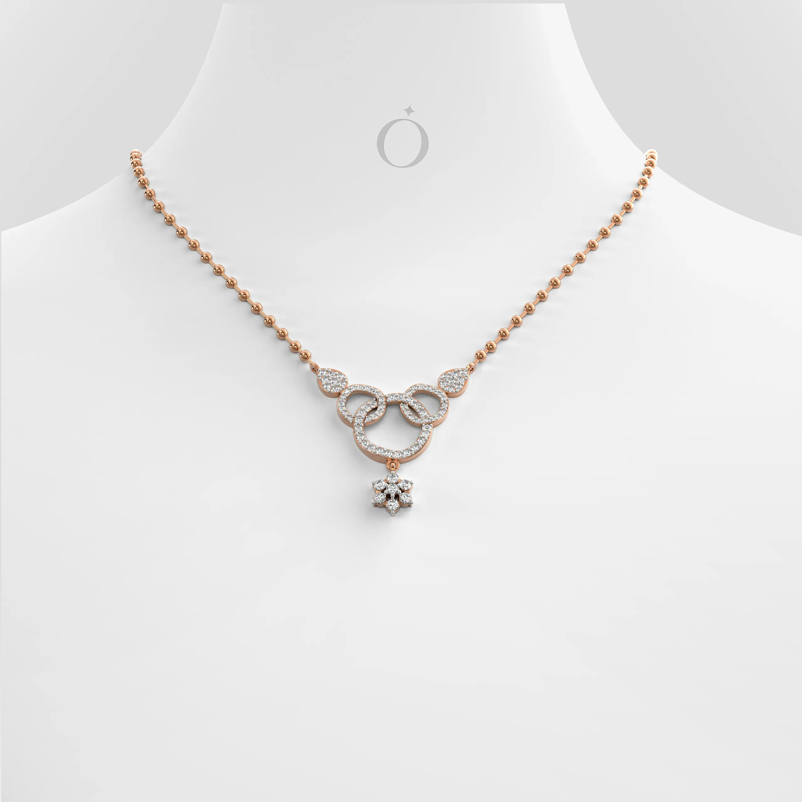 Floral Interlocking Diamond Necklace