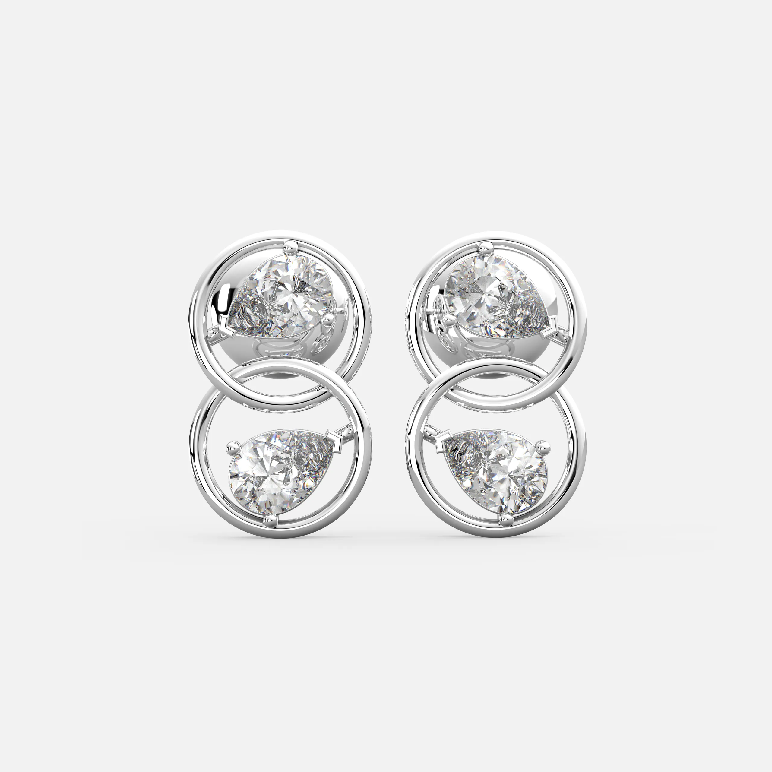 Twin Pear Interlink Earrings