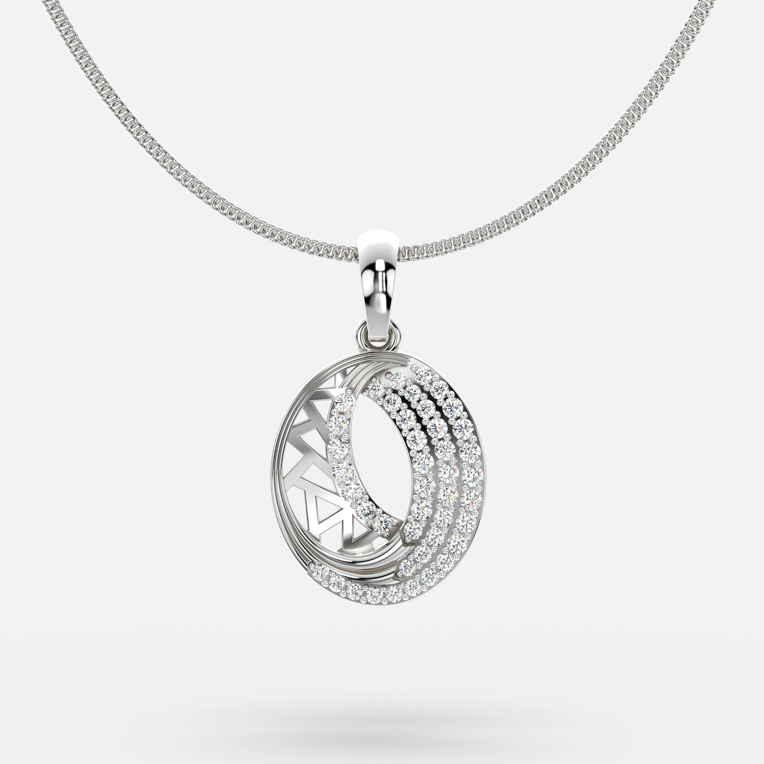 Luna Halo Diamond Pendant