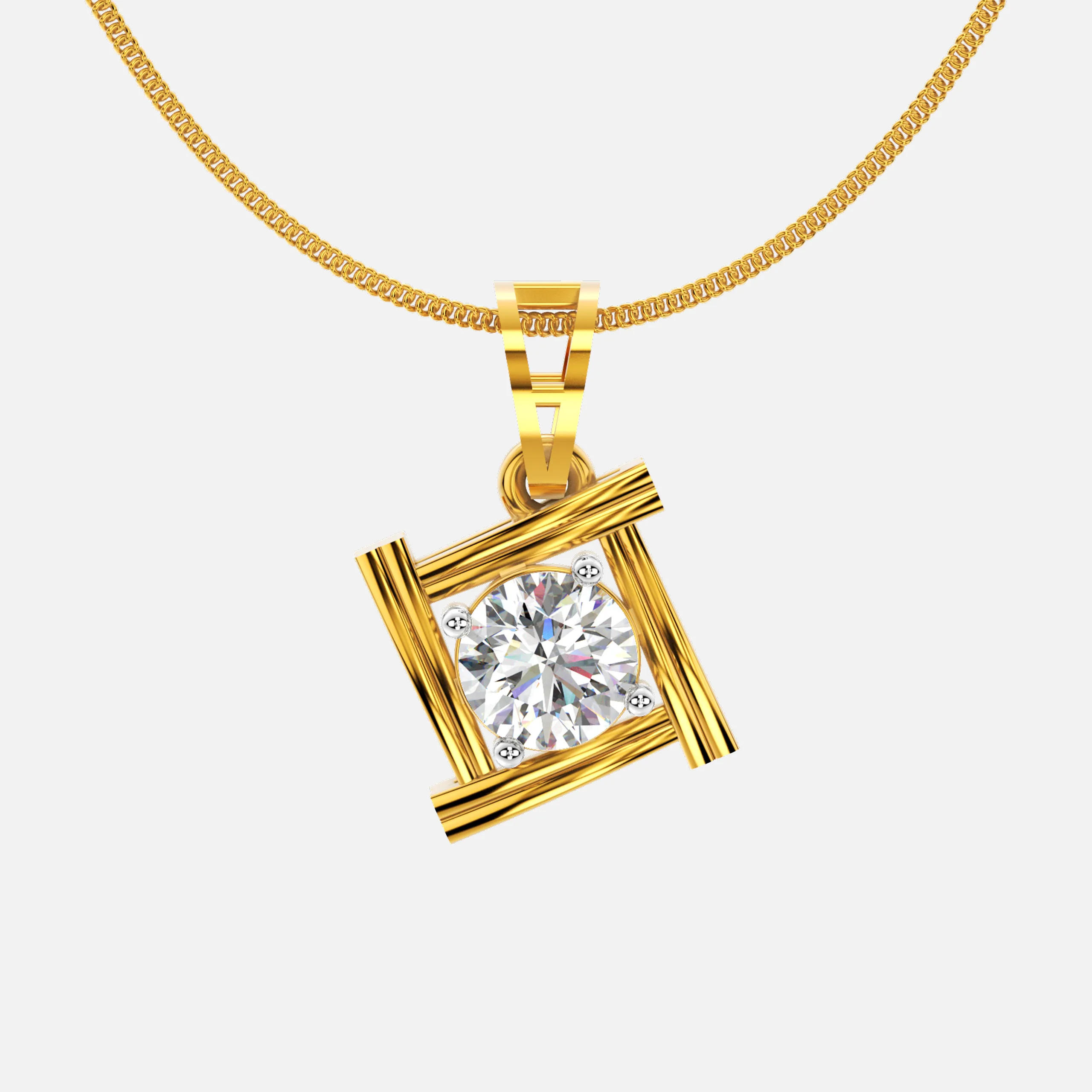 Radiant Solitaire Diamond Pendant