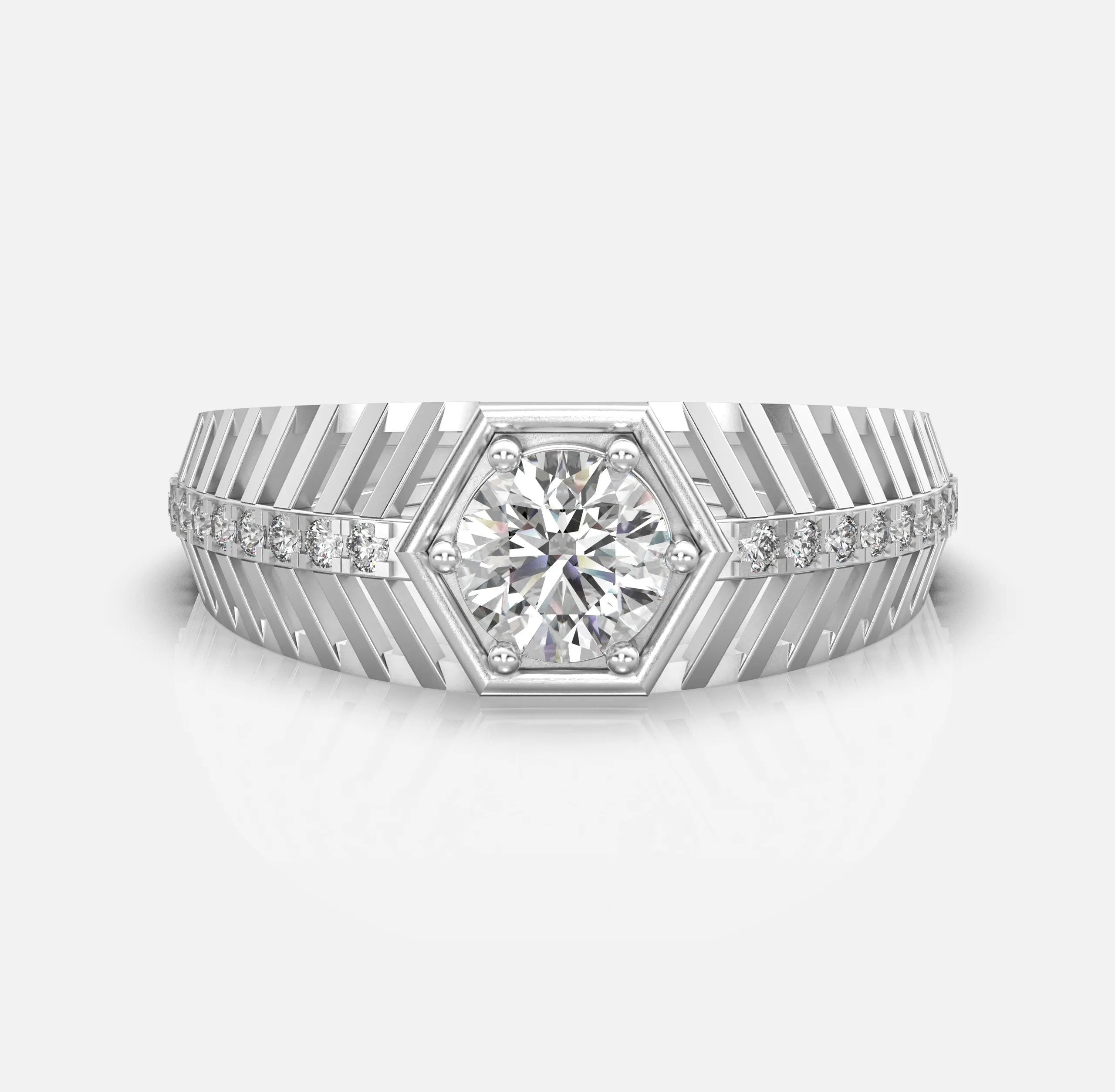 Hexa Crown Diamond Band