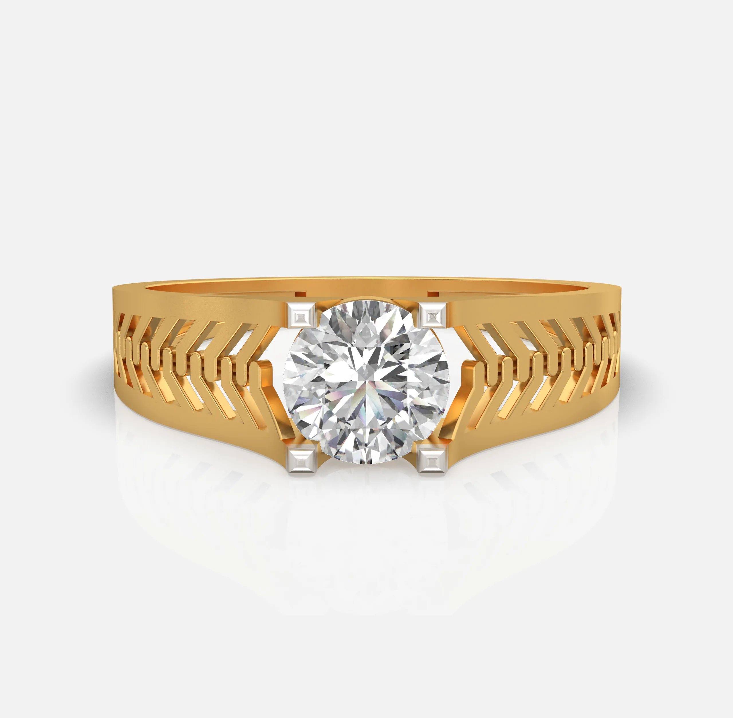 Linked Edge Diamond Ring