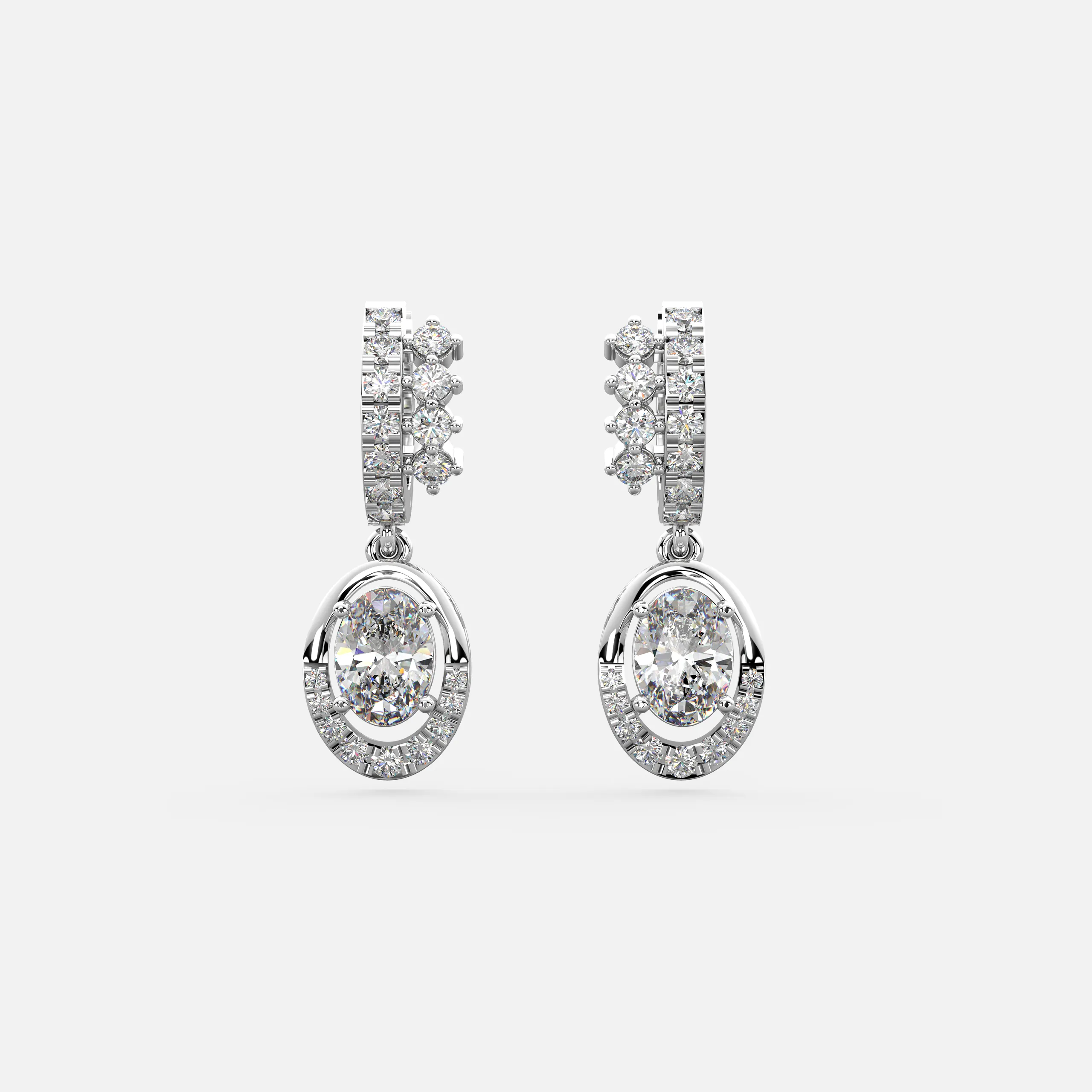 Diamond Key Drop Earrings
