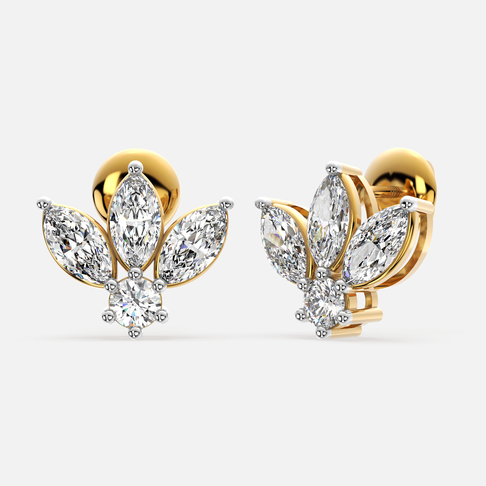 Trinity Bloom Diamond Earrings
