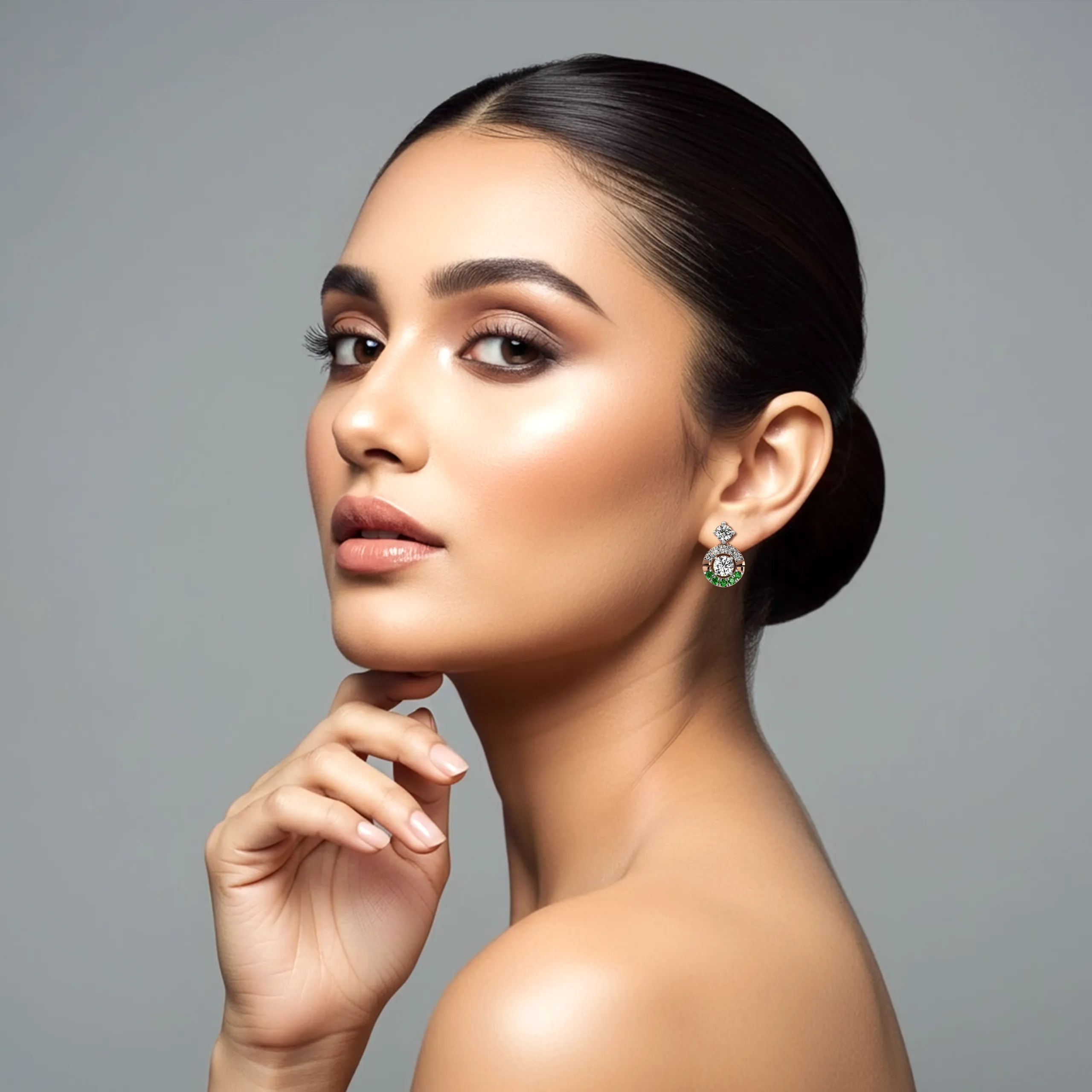 Emerald Bliss Diamond Earrings