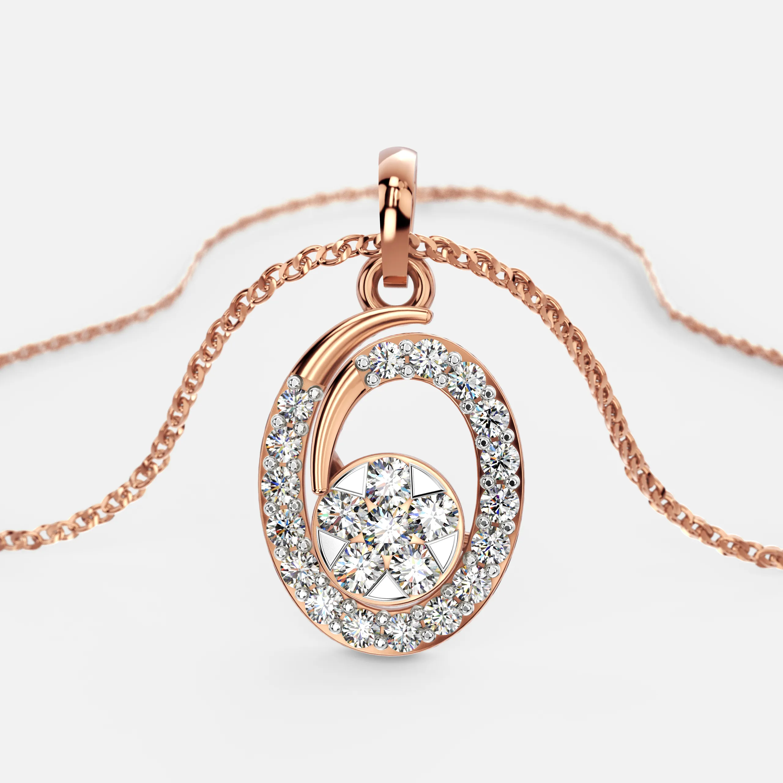 Serene Swirl Diamond Pendant