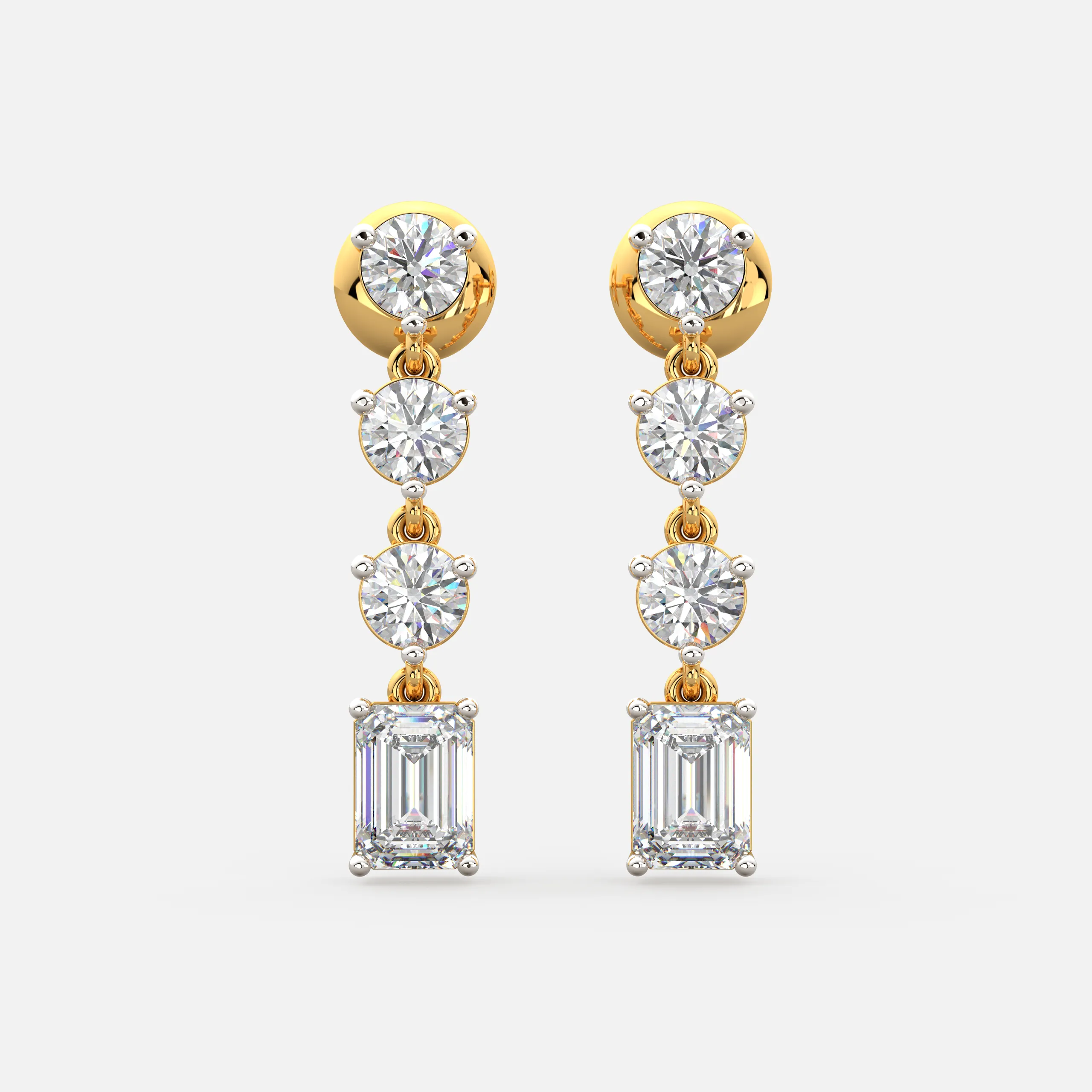 Long Diamond Drop Earrings