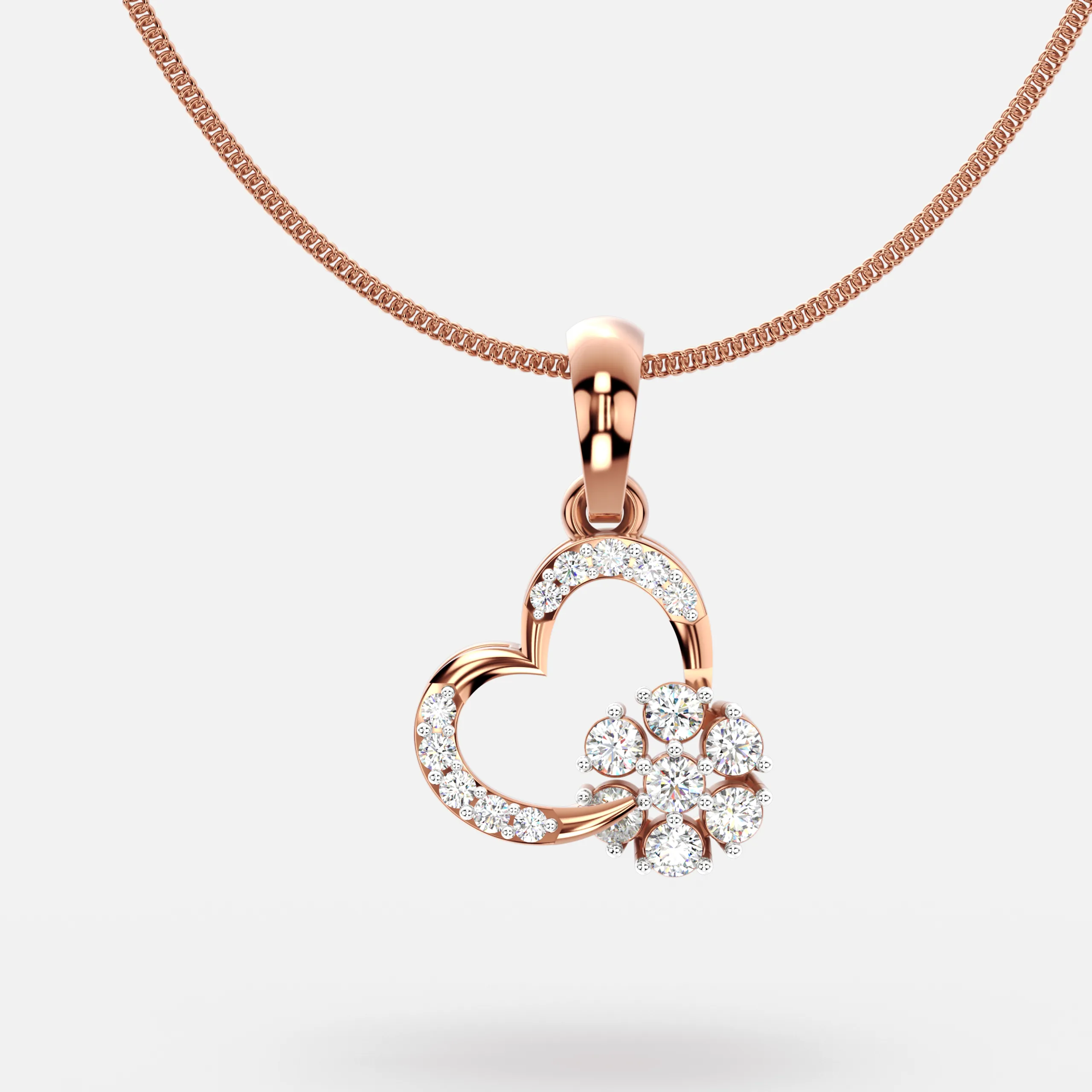 Bloom Heart Diamond Pendant