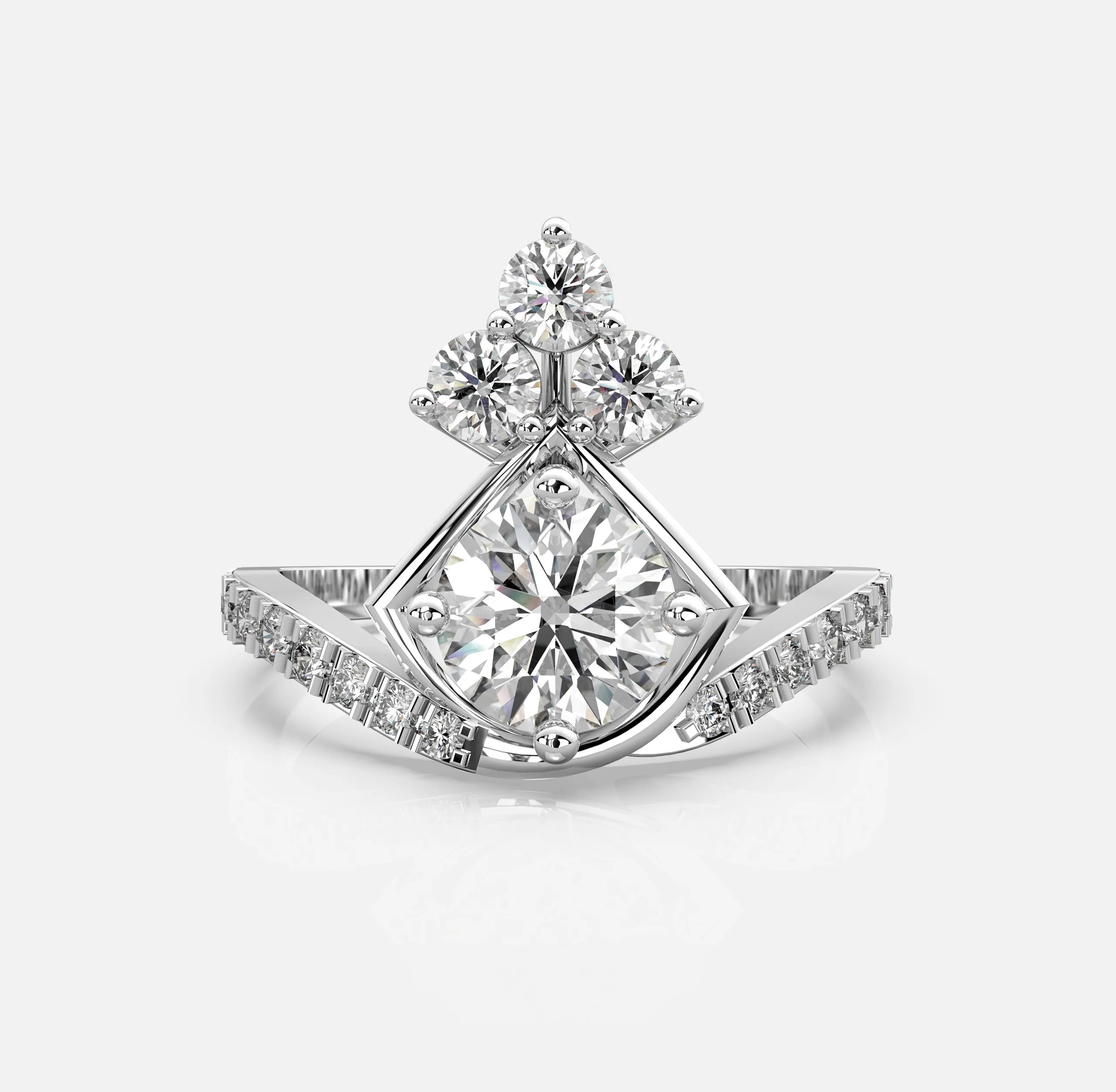 Triad Blossom Diamond Ring