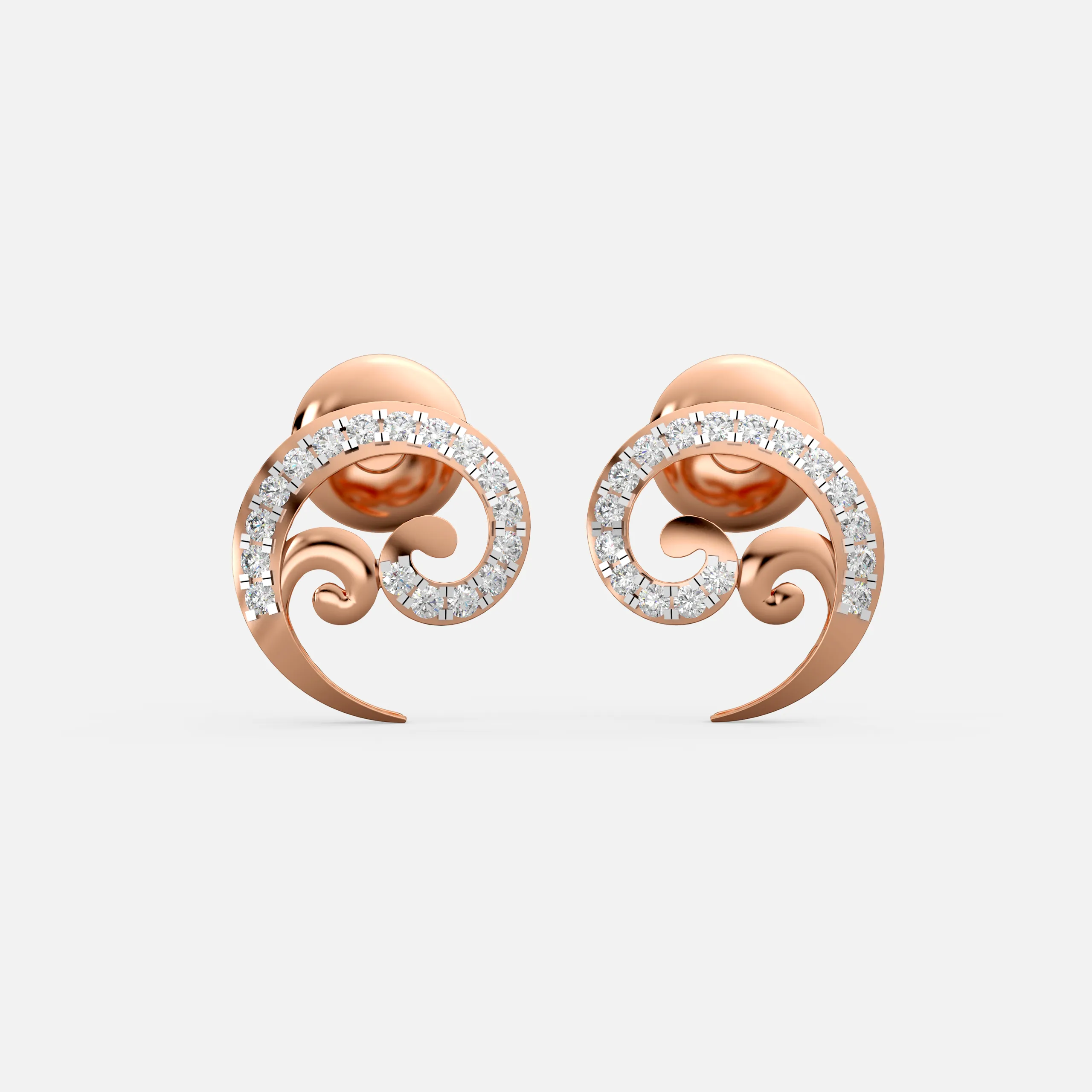 Diamond Curl Arc Earrings