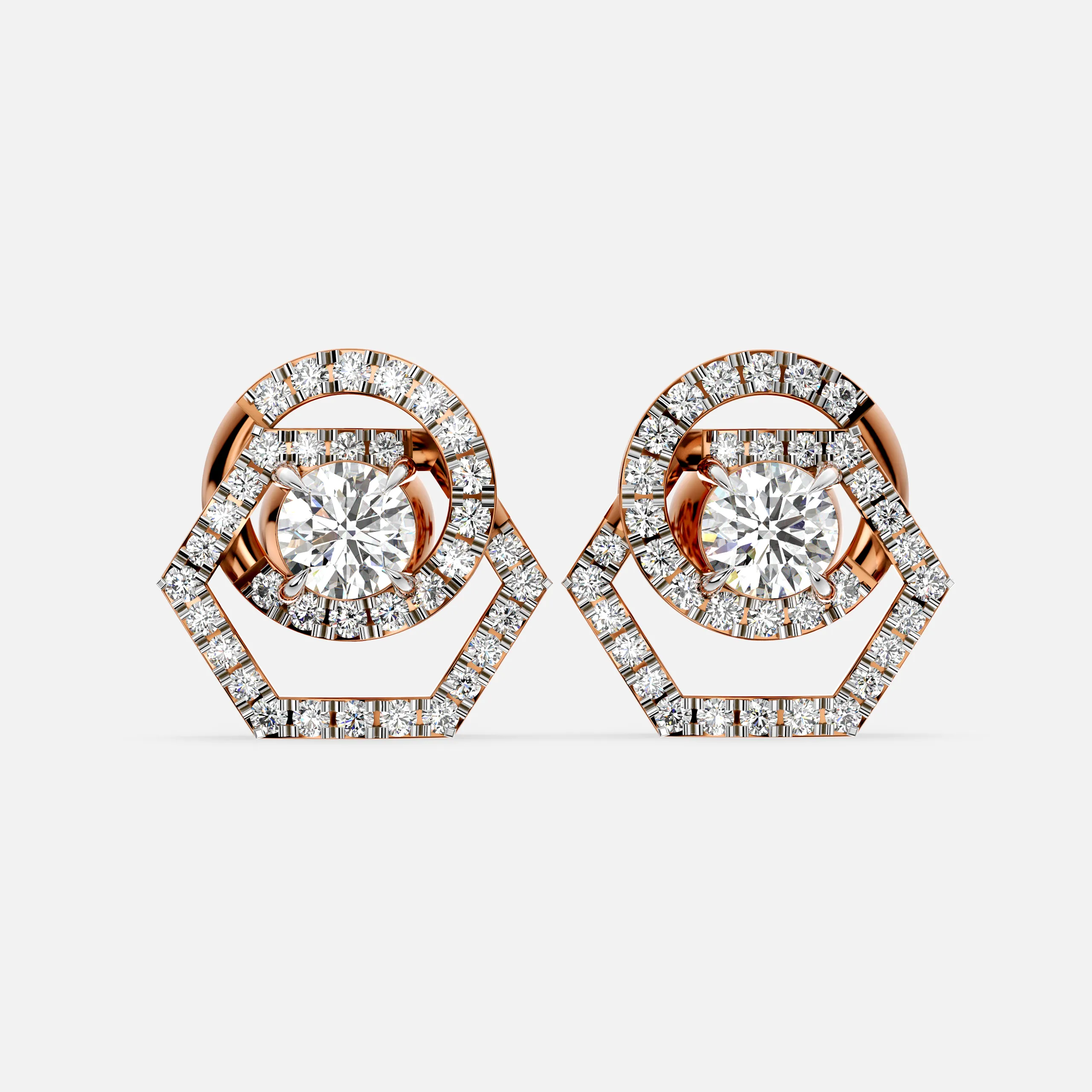 Pentara Halo Diamond Earrings
