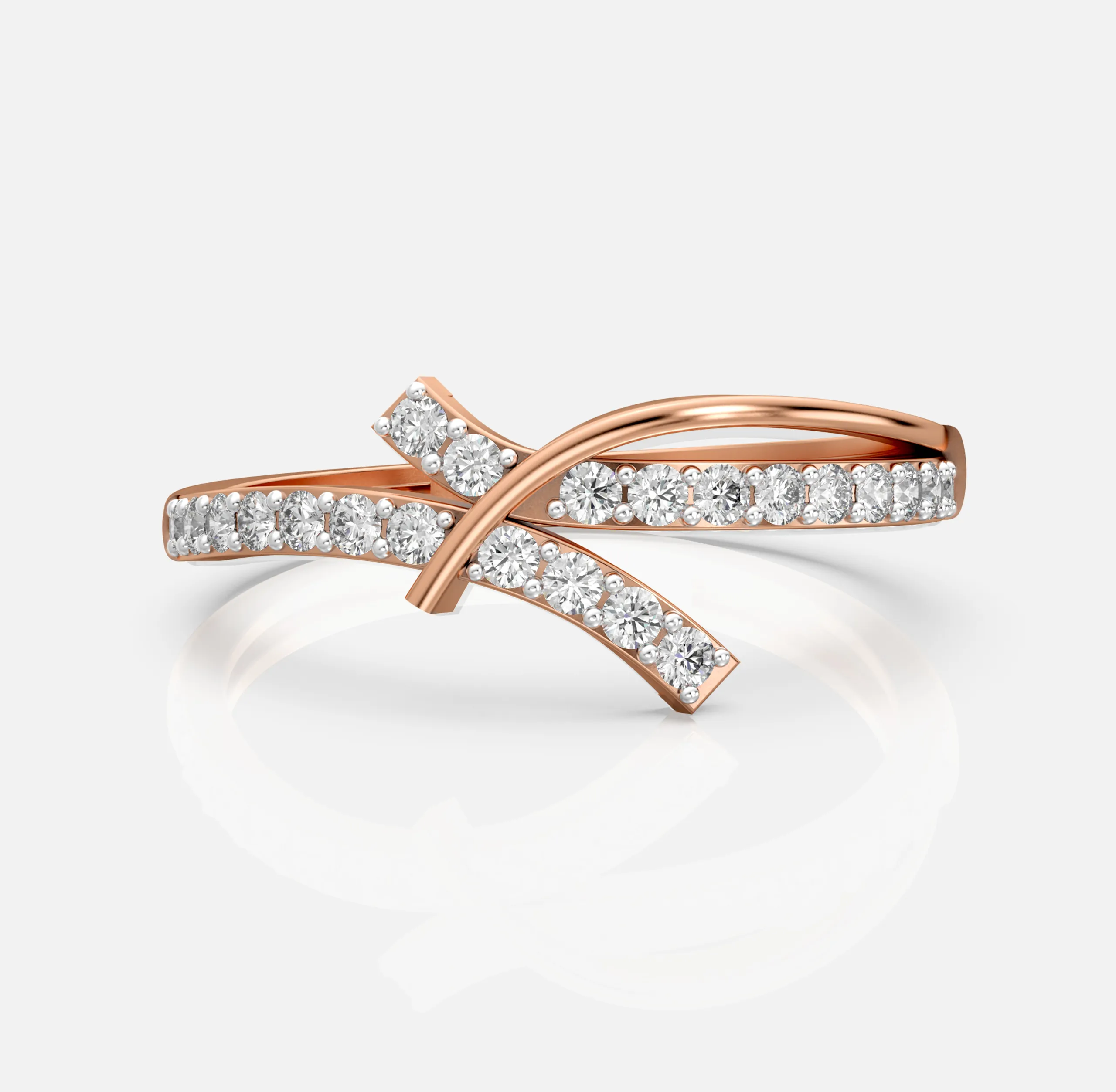 Diamond Crossflow Band Ring