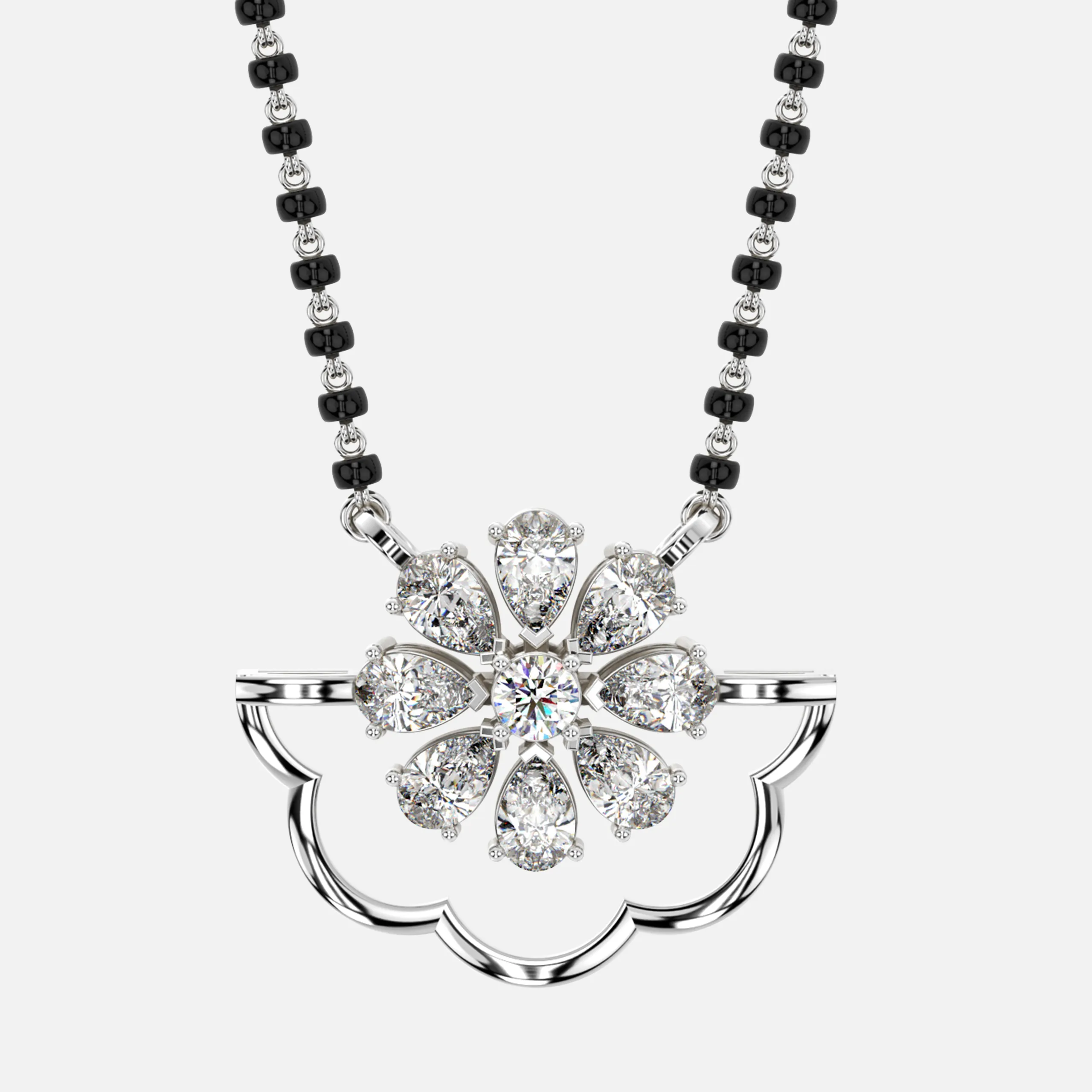 Floral Crest Diamond Mangalsutra