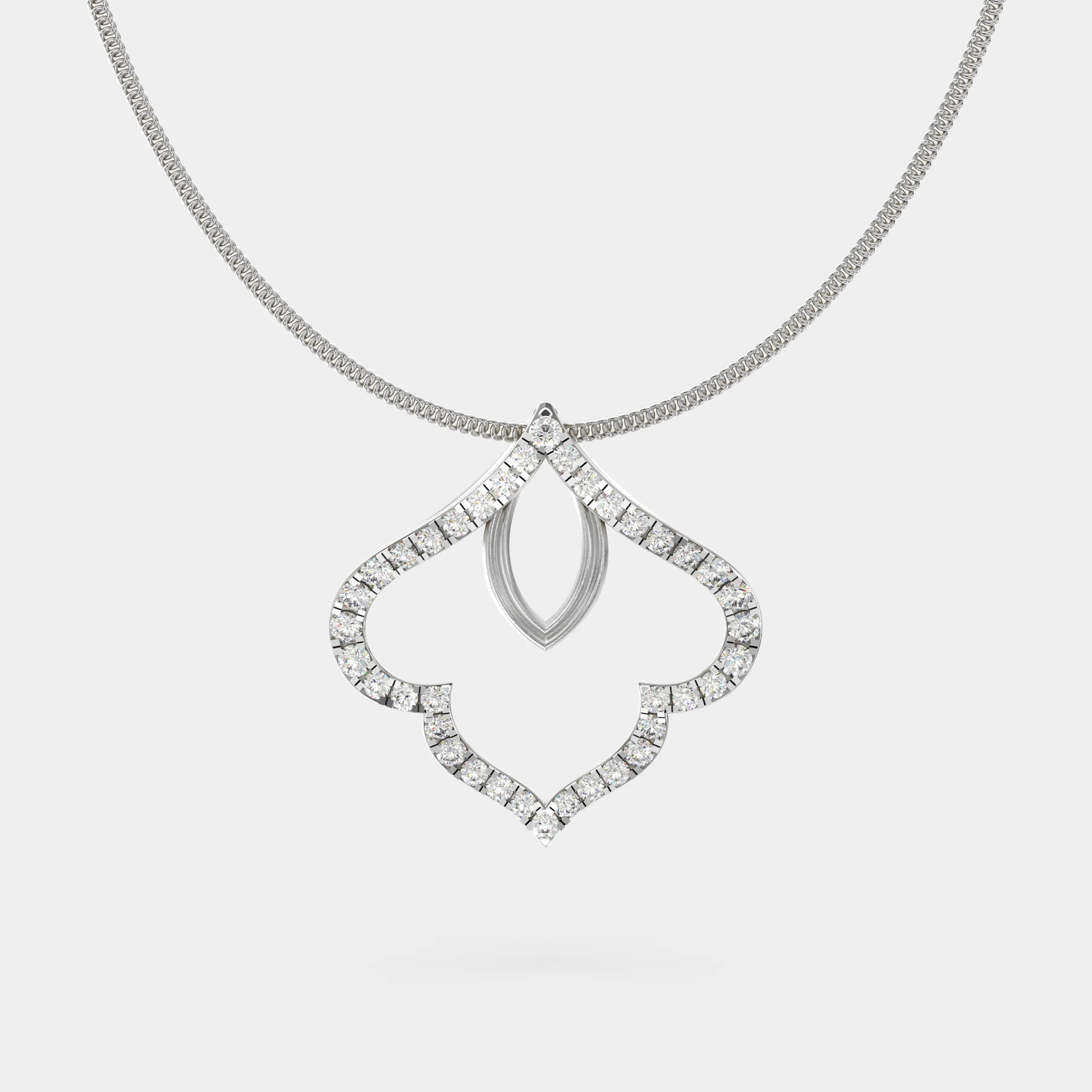 Diamond Heart Frame Pendant
