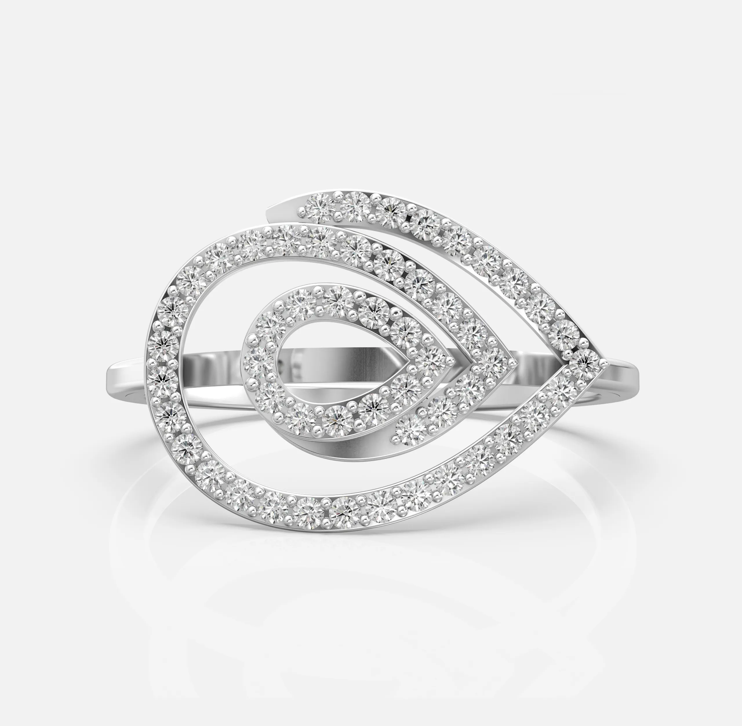 Triple Leaf Diamond Ring