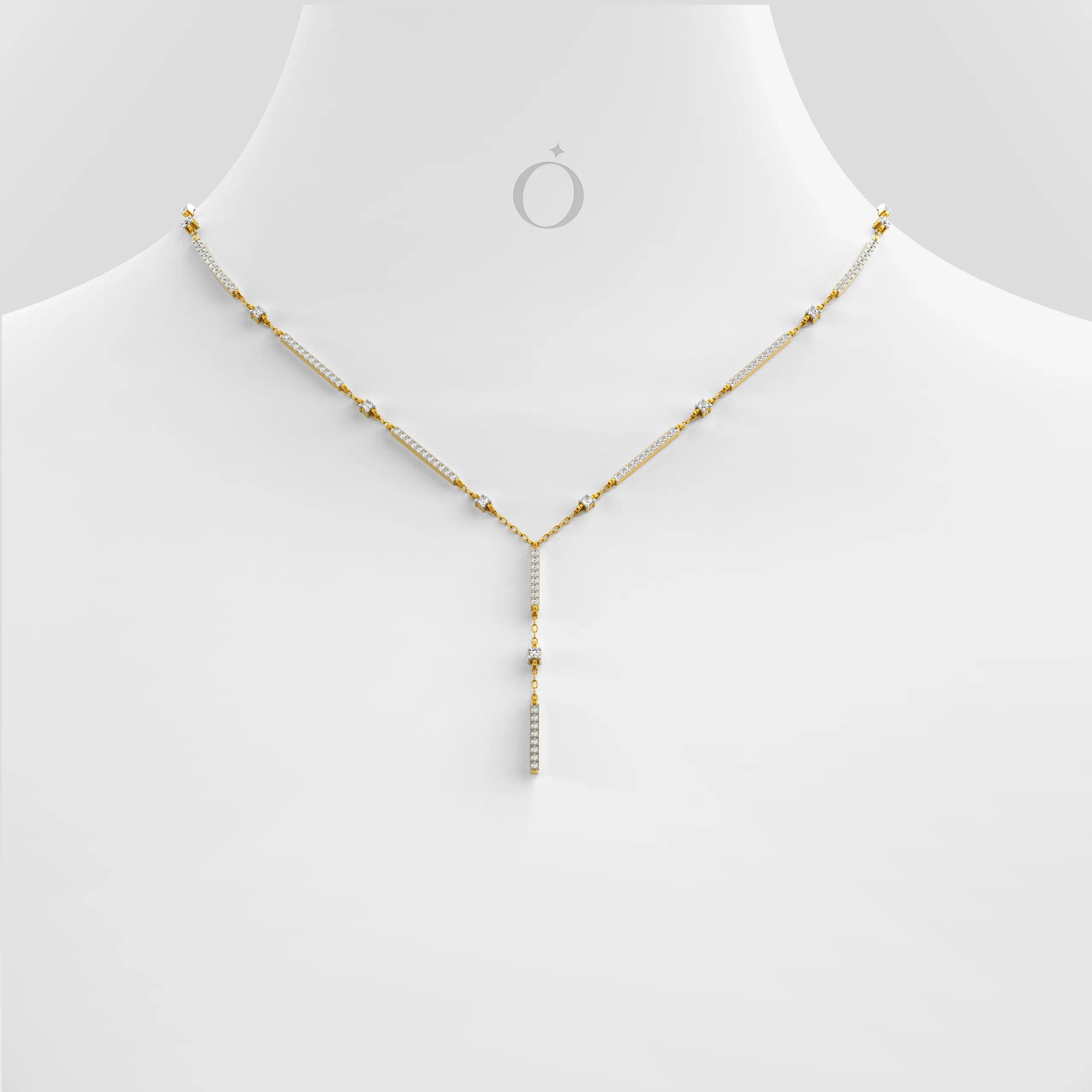 Linear Drop Diamond Necklace