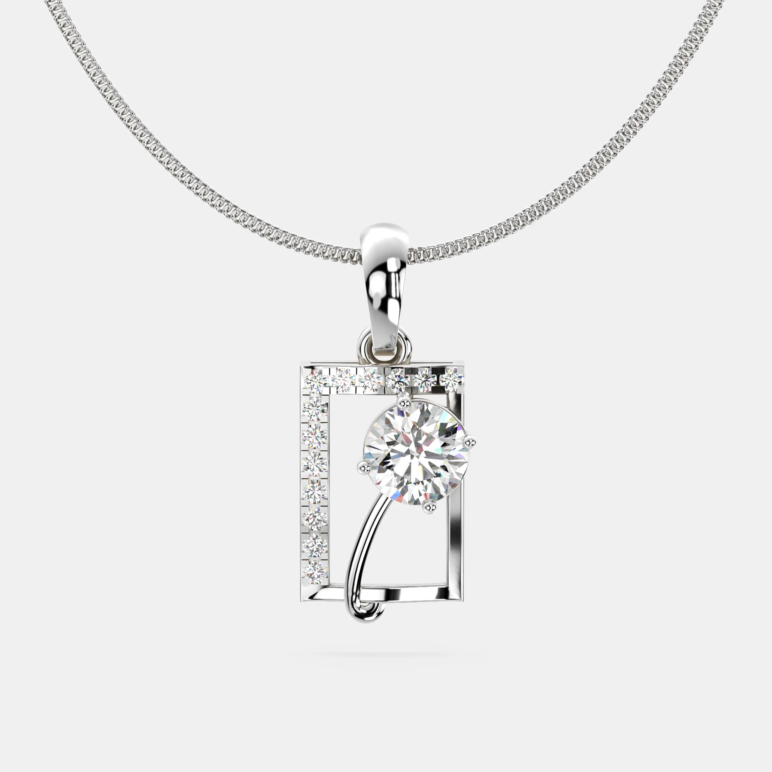 Radiant Loop Frame Diamond Pendant