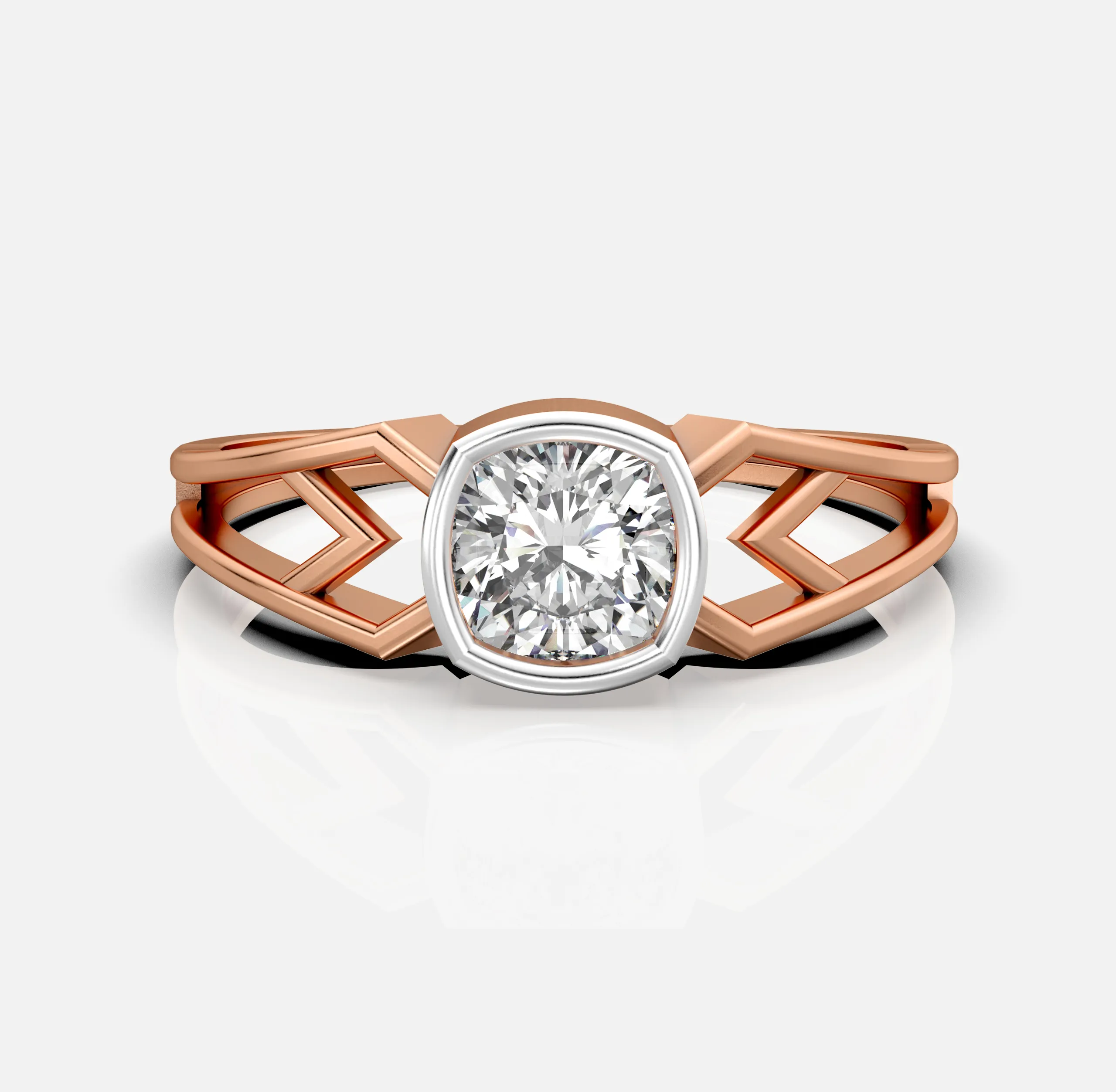 Crown Link Diamond Ring