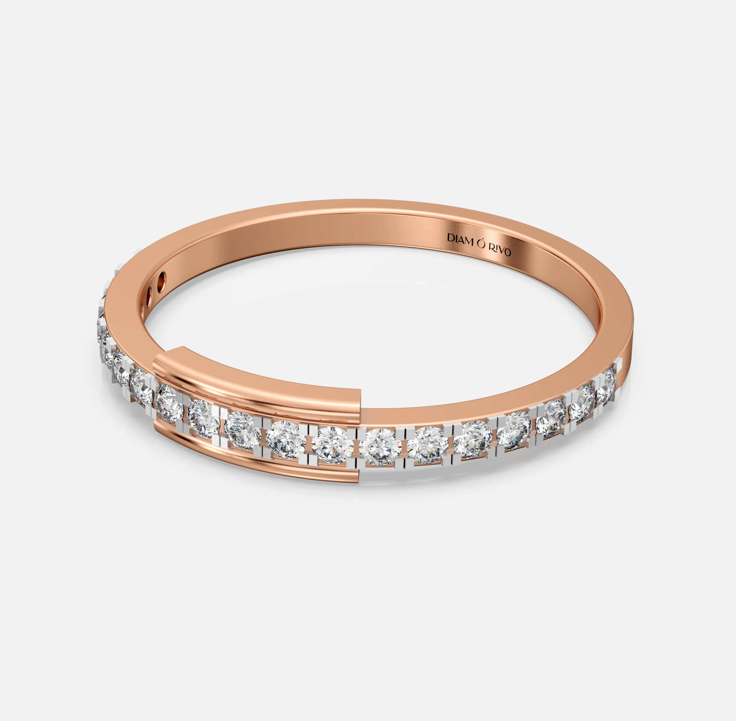 Diamond Rail Wrap Ring