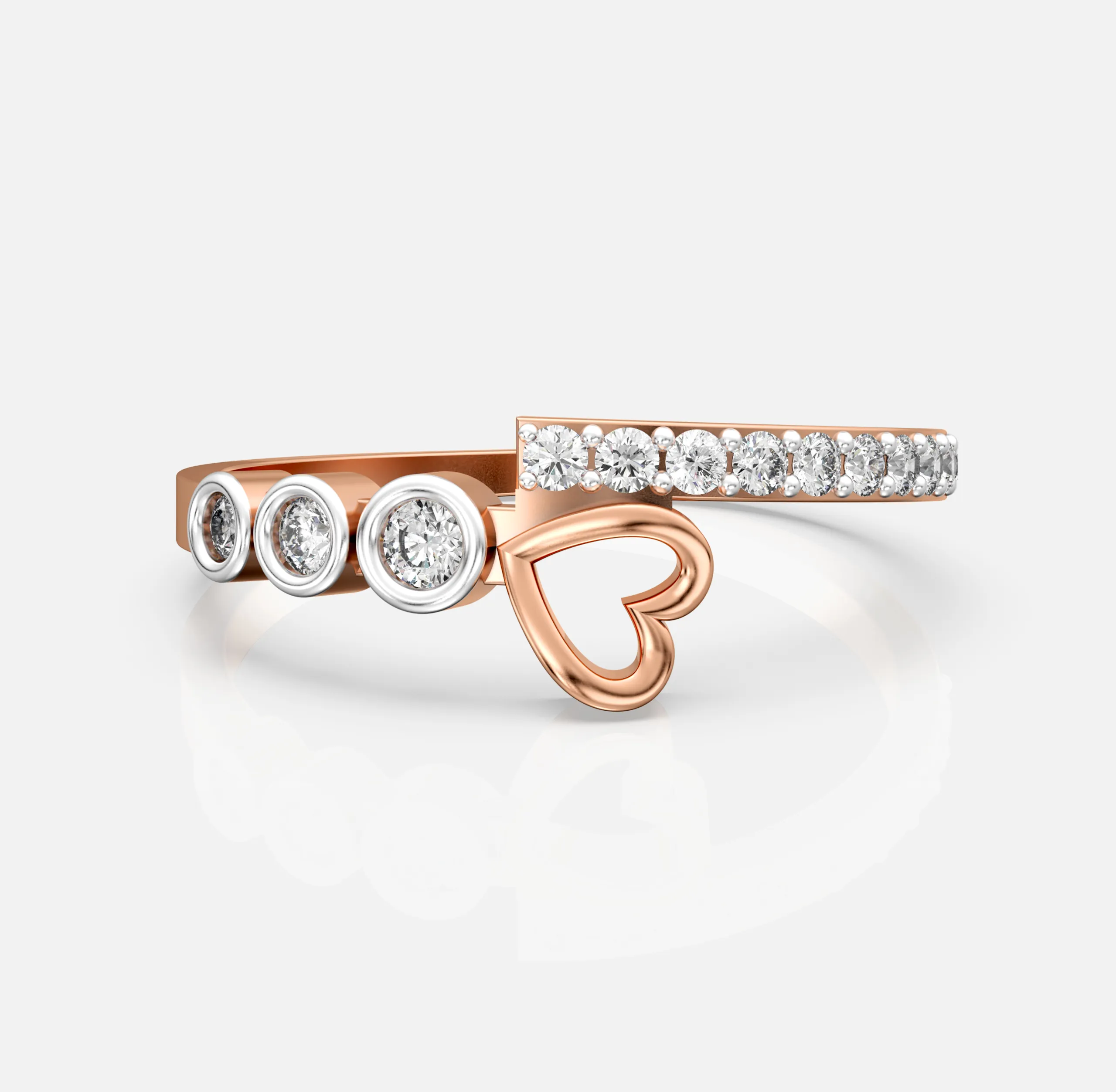Heartline Diamond Duo Ring