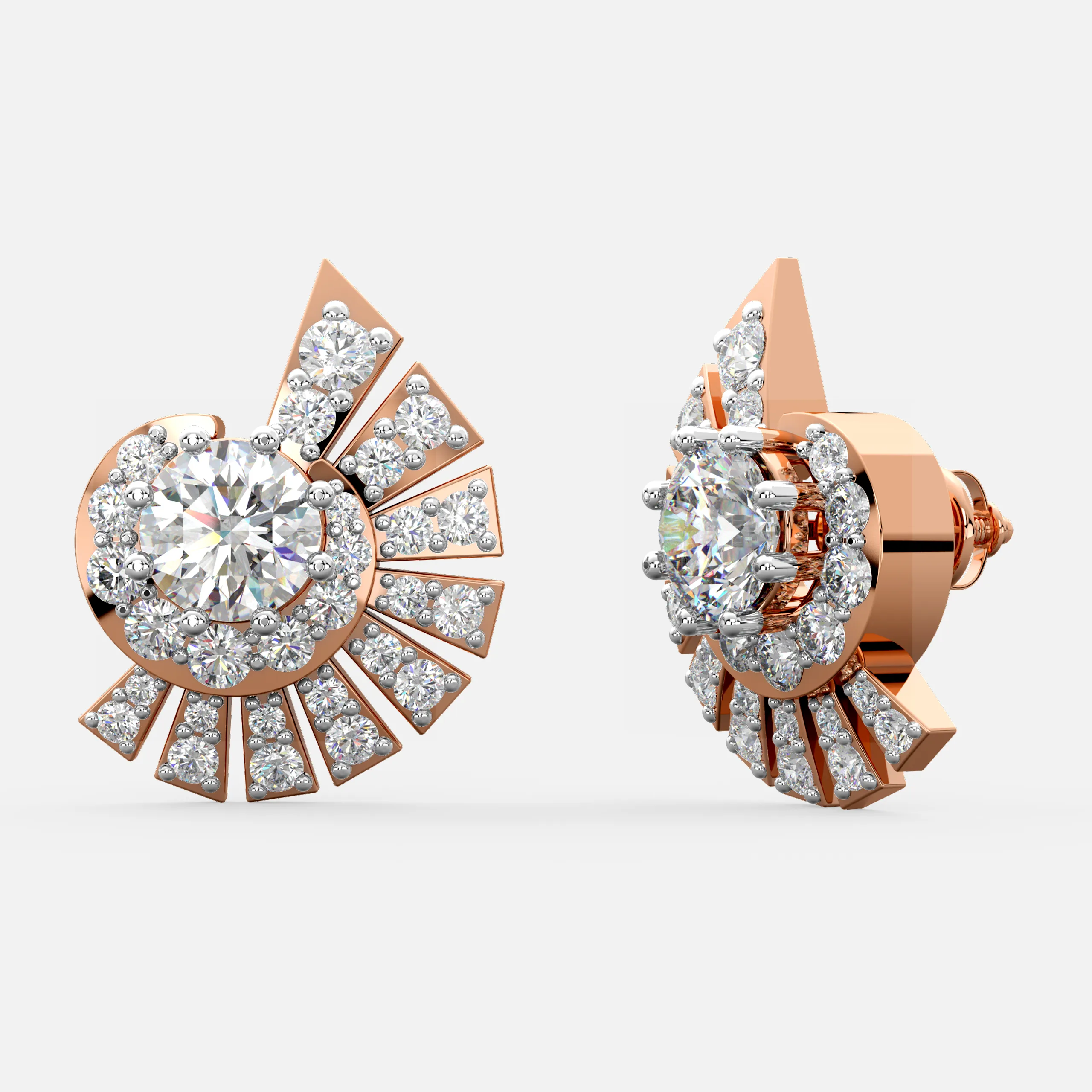 Radiant Fan Diamond Earrings