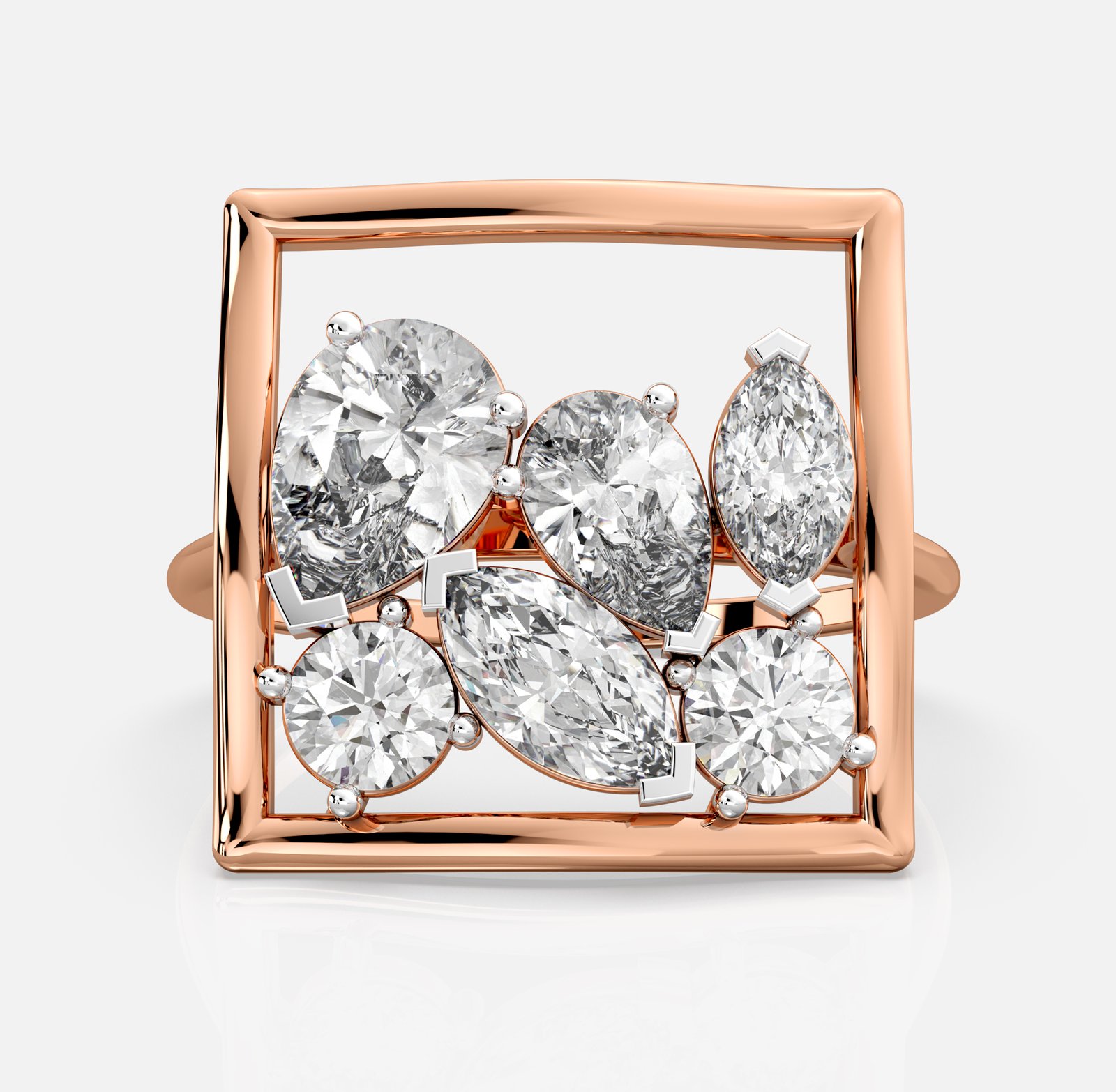 Framed Bloom Diamond Ring