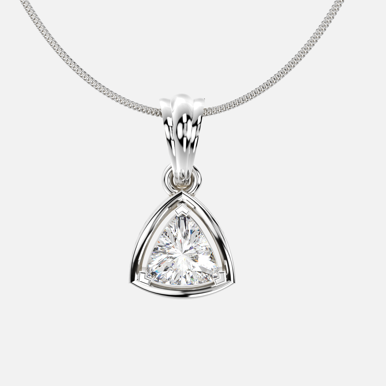 Radiant Shield Diamond Pendant