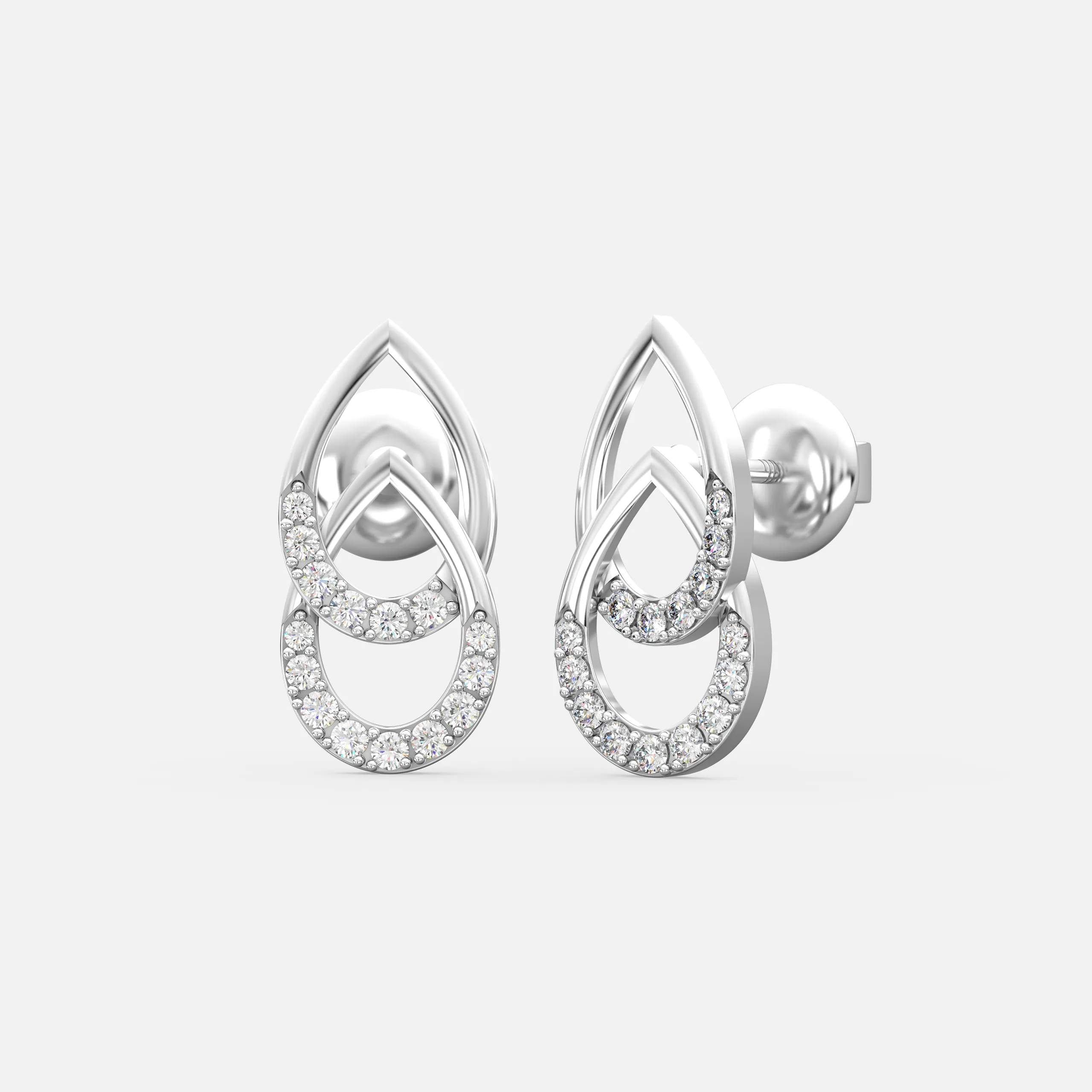 Linked Teardrop Diamond Earrings
