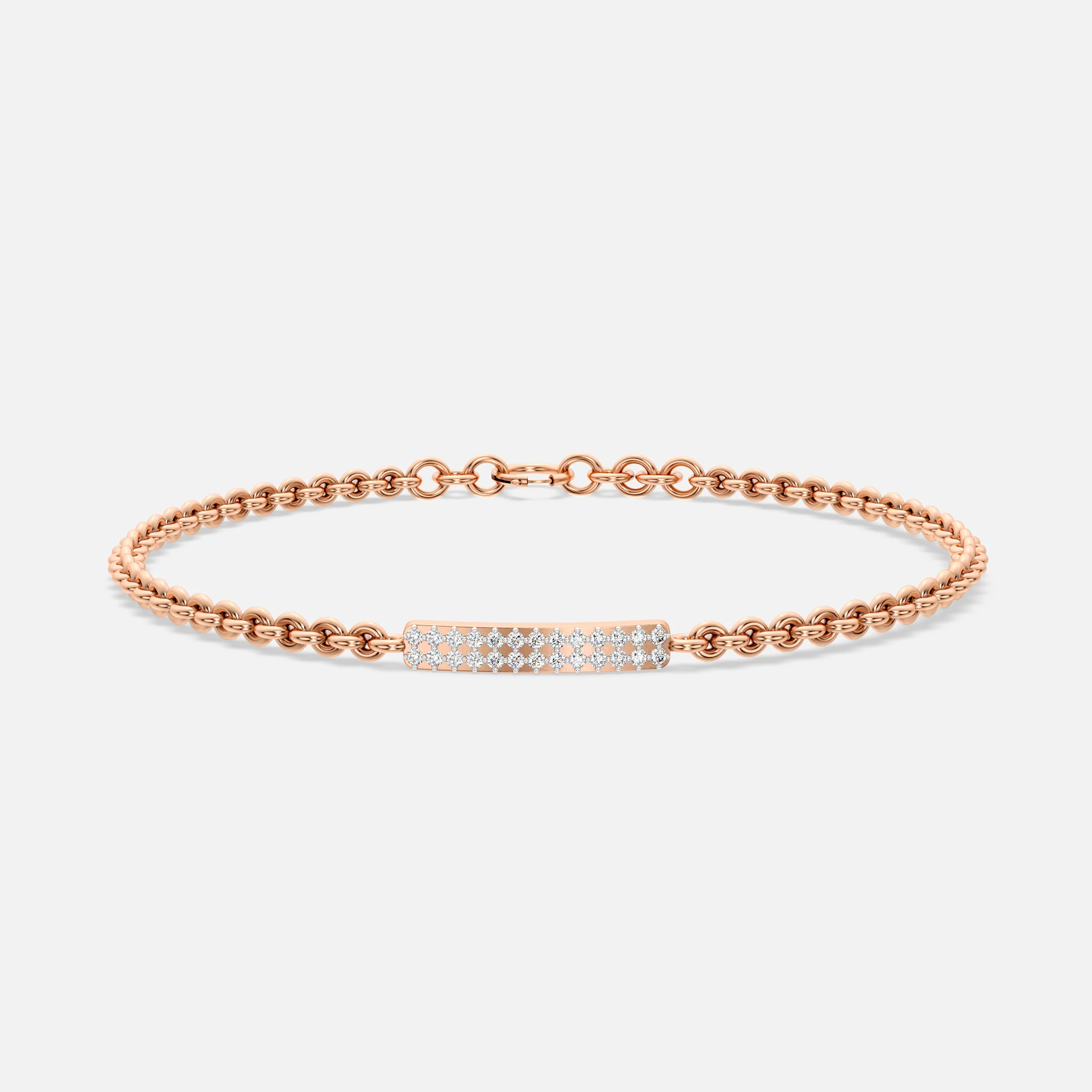 Diamond Bar Link Bracelet
