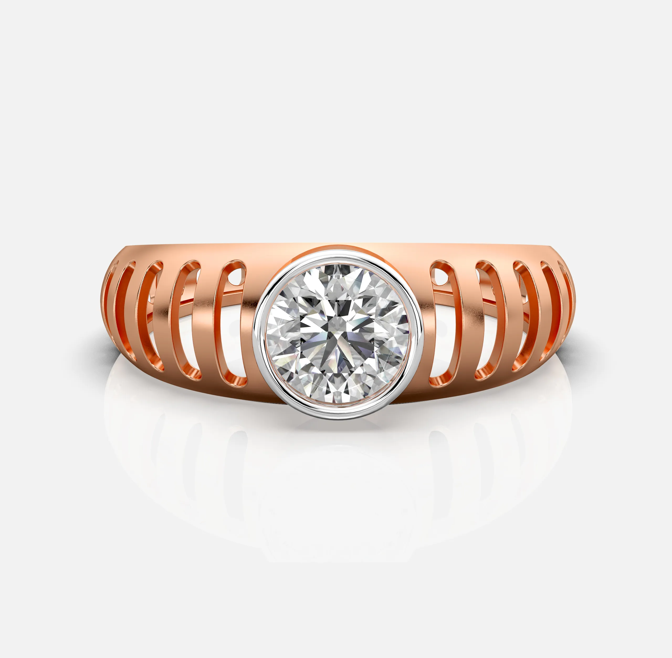 Lattice Bezel Diamond Men’s Ring