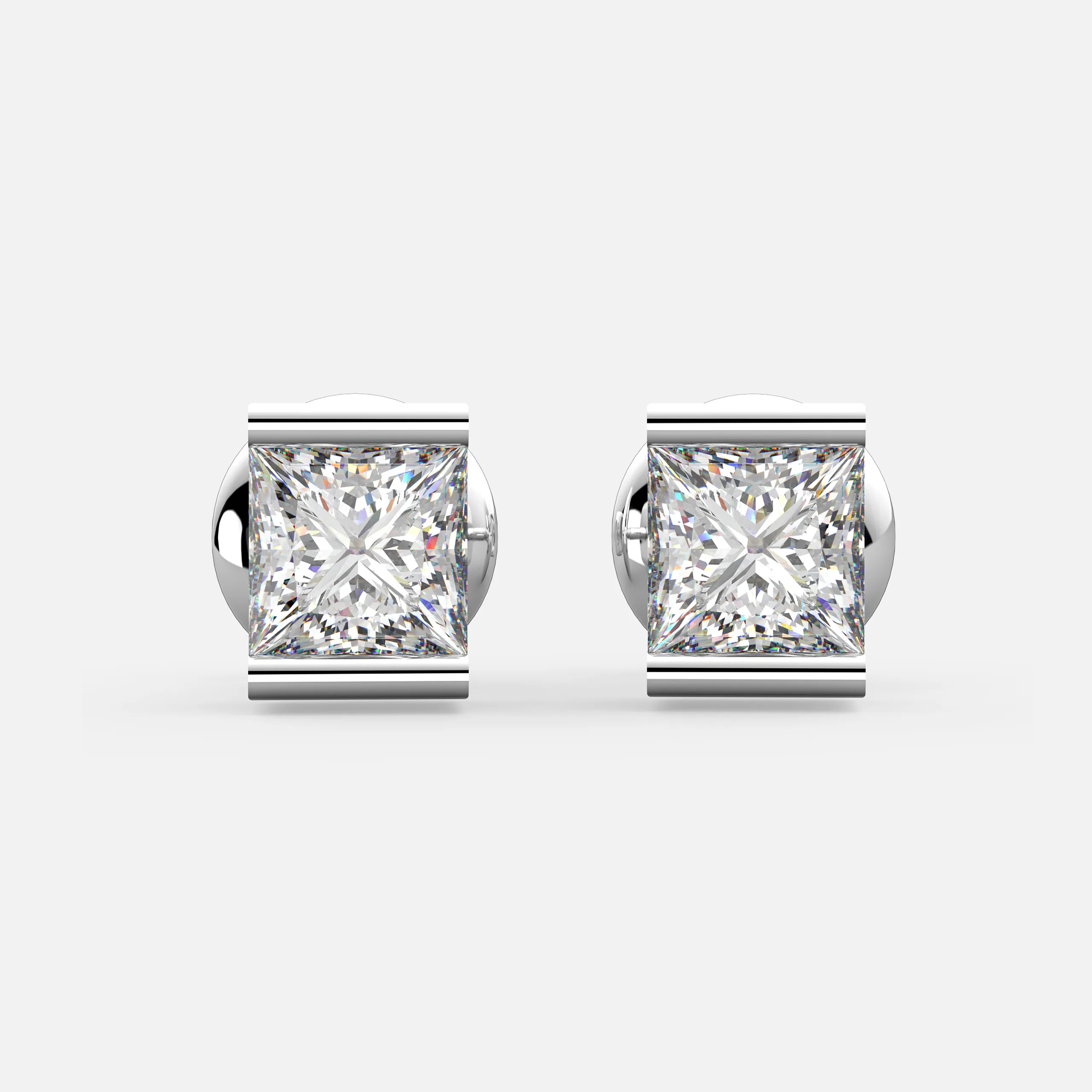 Spark Square Diamond Studs