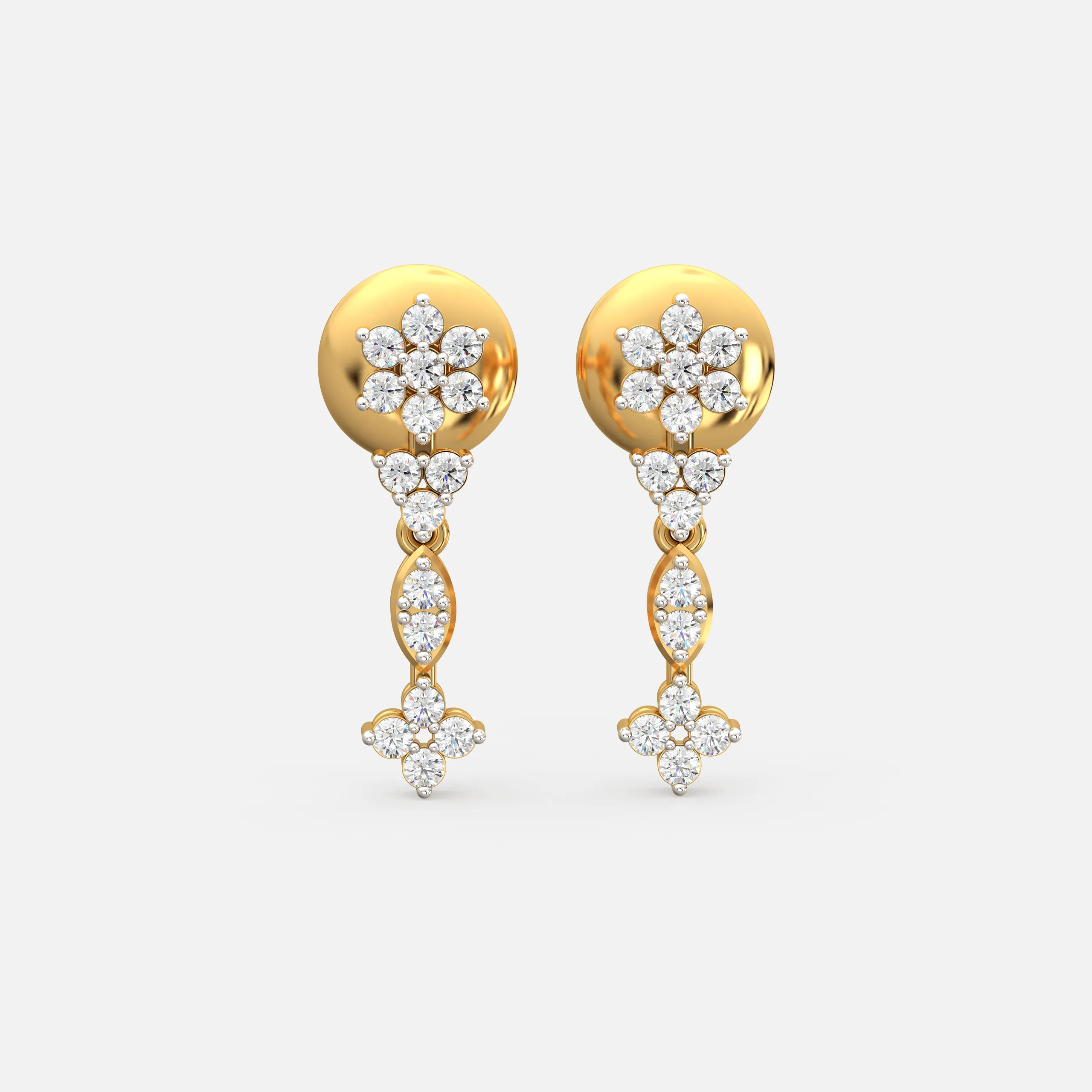 Floral Pear Drop Earrings
