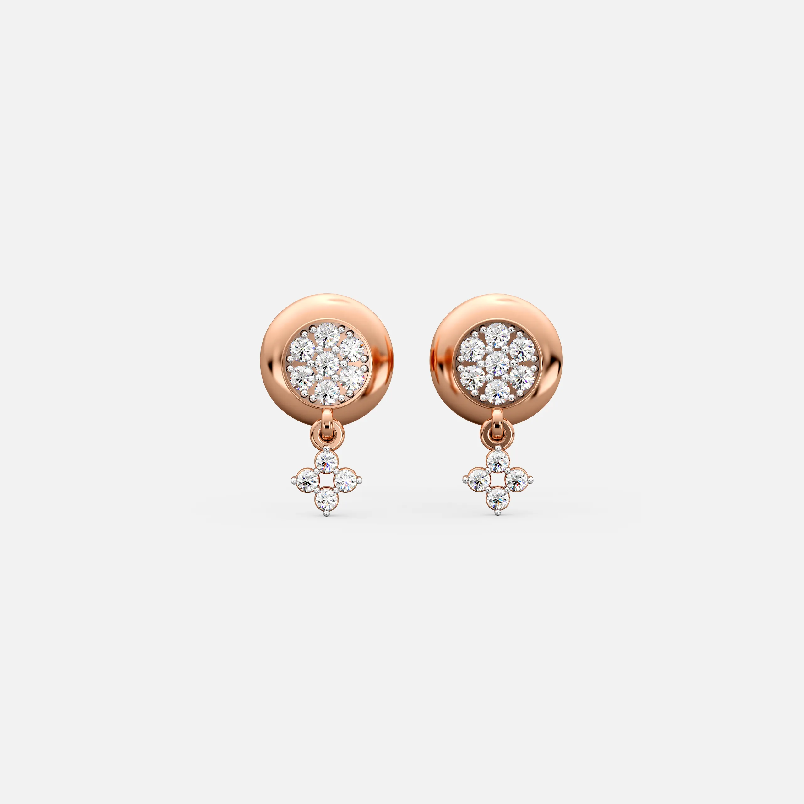 Diamond Halo Charm Studs