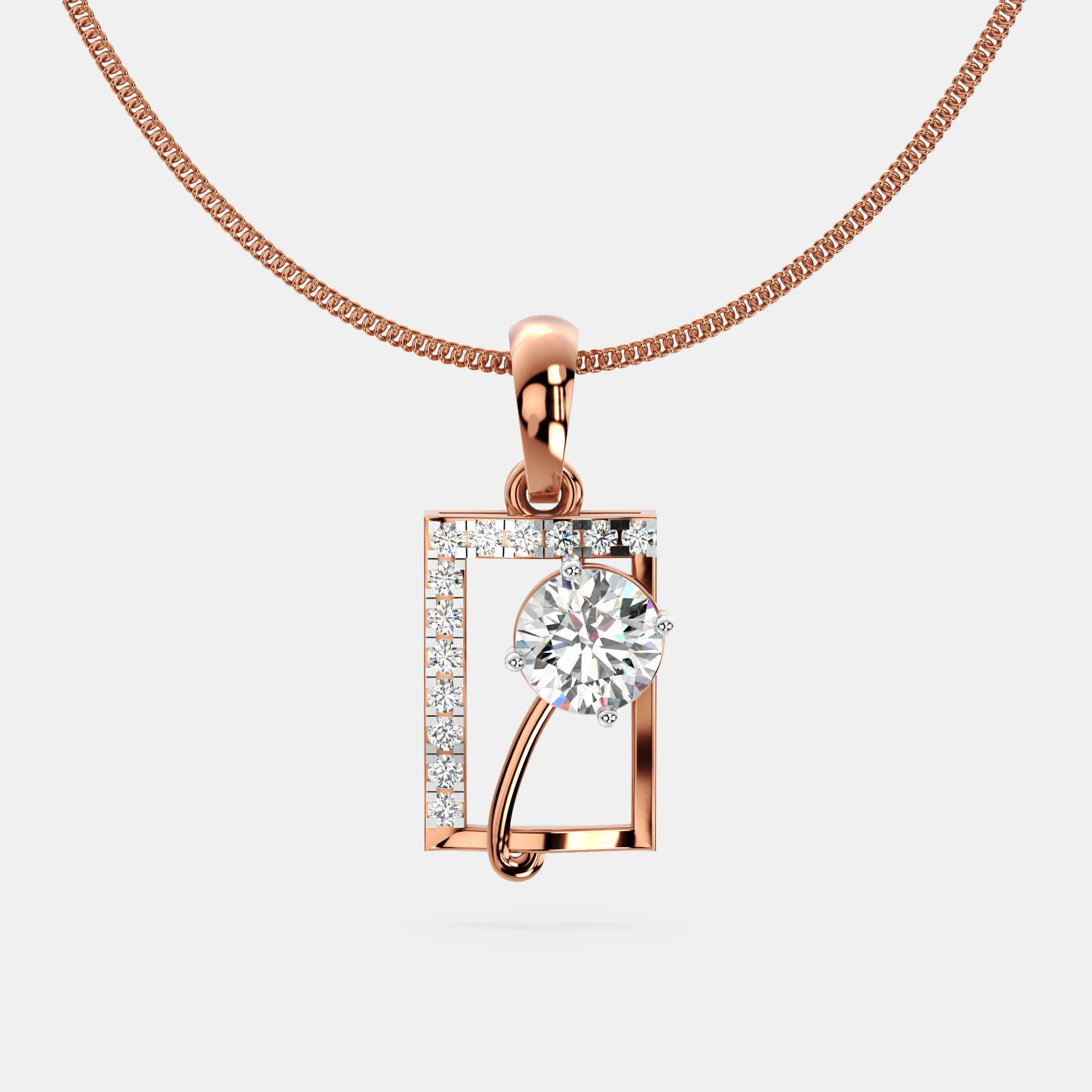 Radiant Loop Frame Diamond Pendant