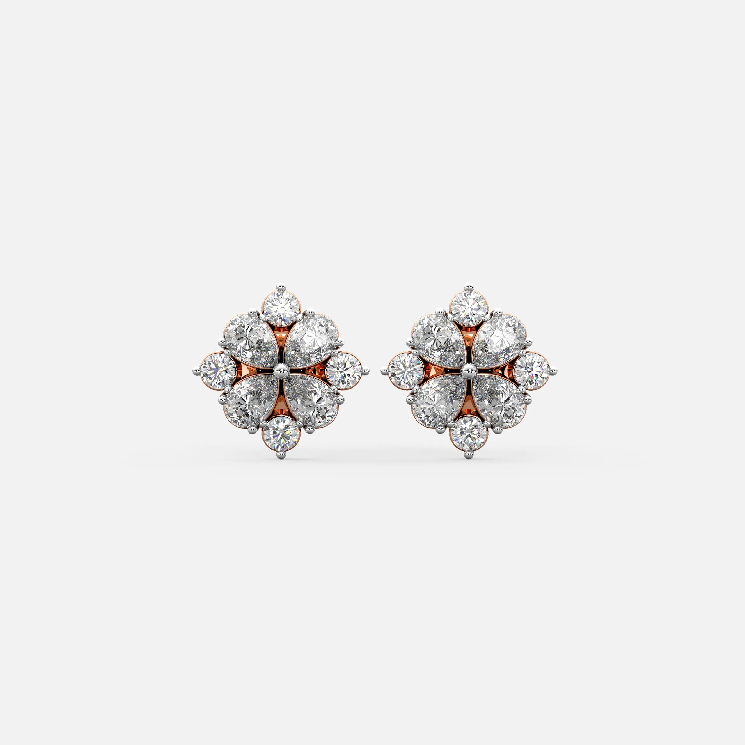 Floral Halo Diamond Studs