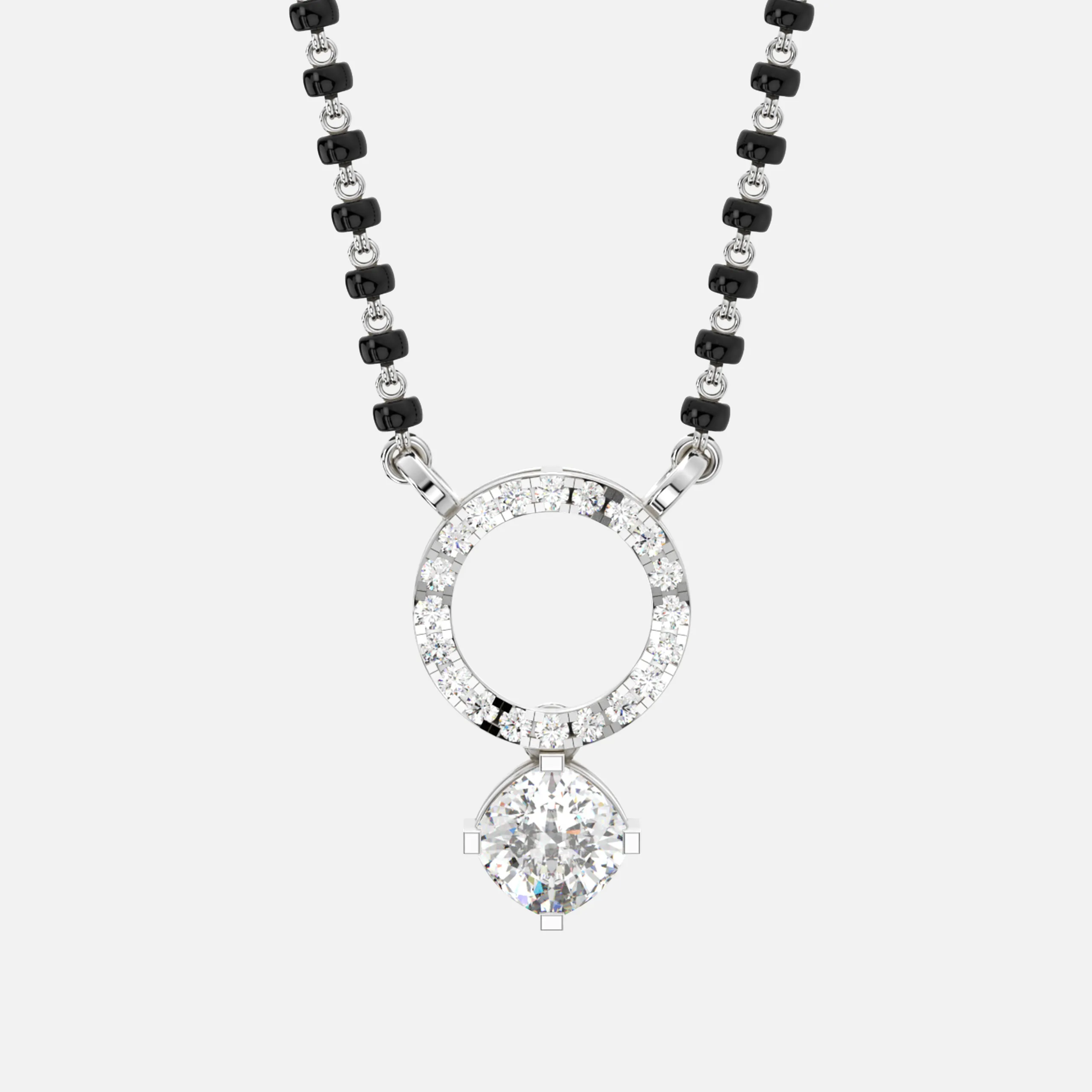 Radiant Circle Drop Diamond Mangalsutra