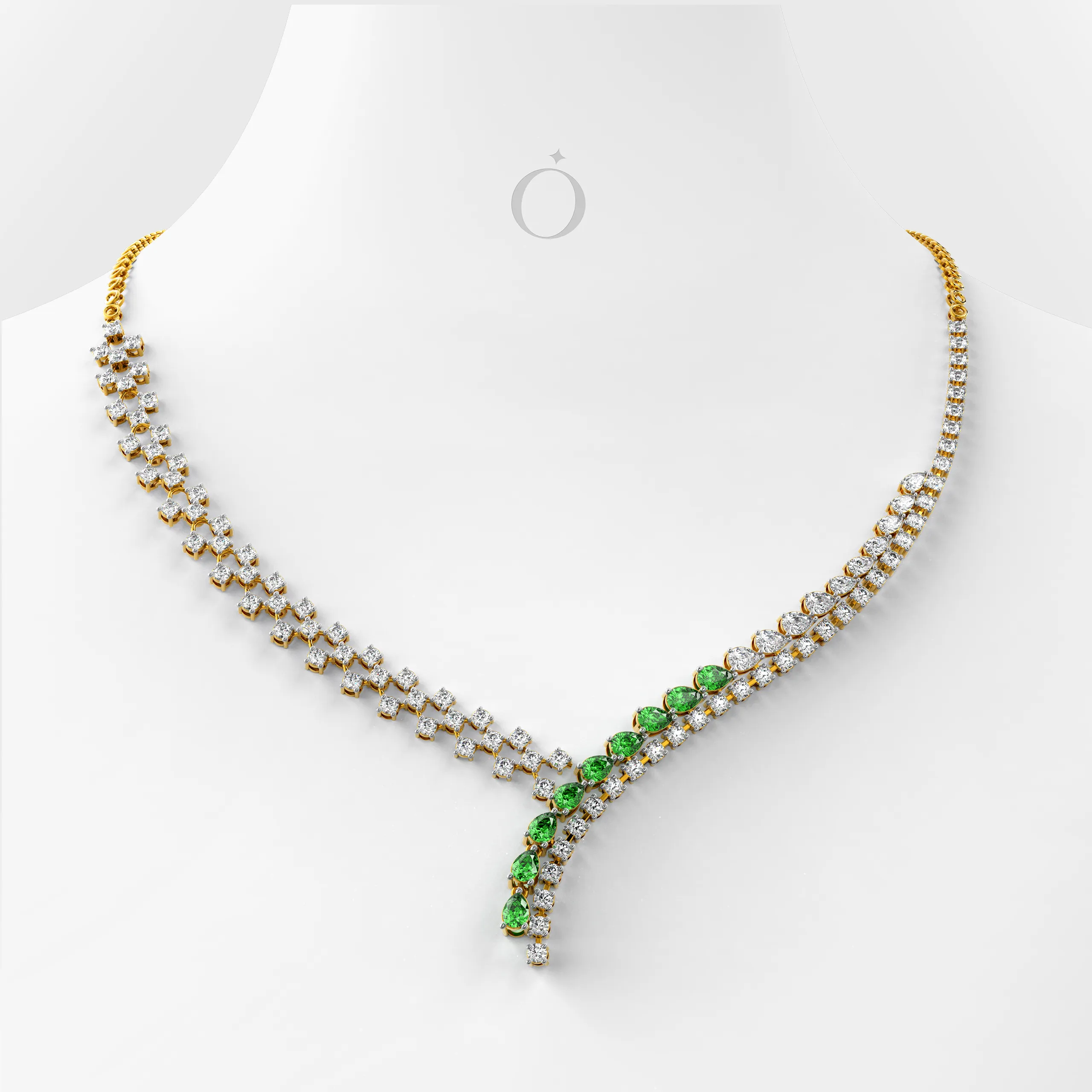 Asymmetric Diamond Necklace