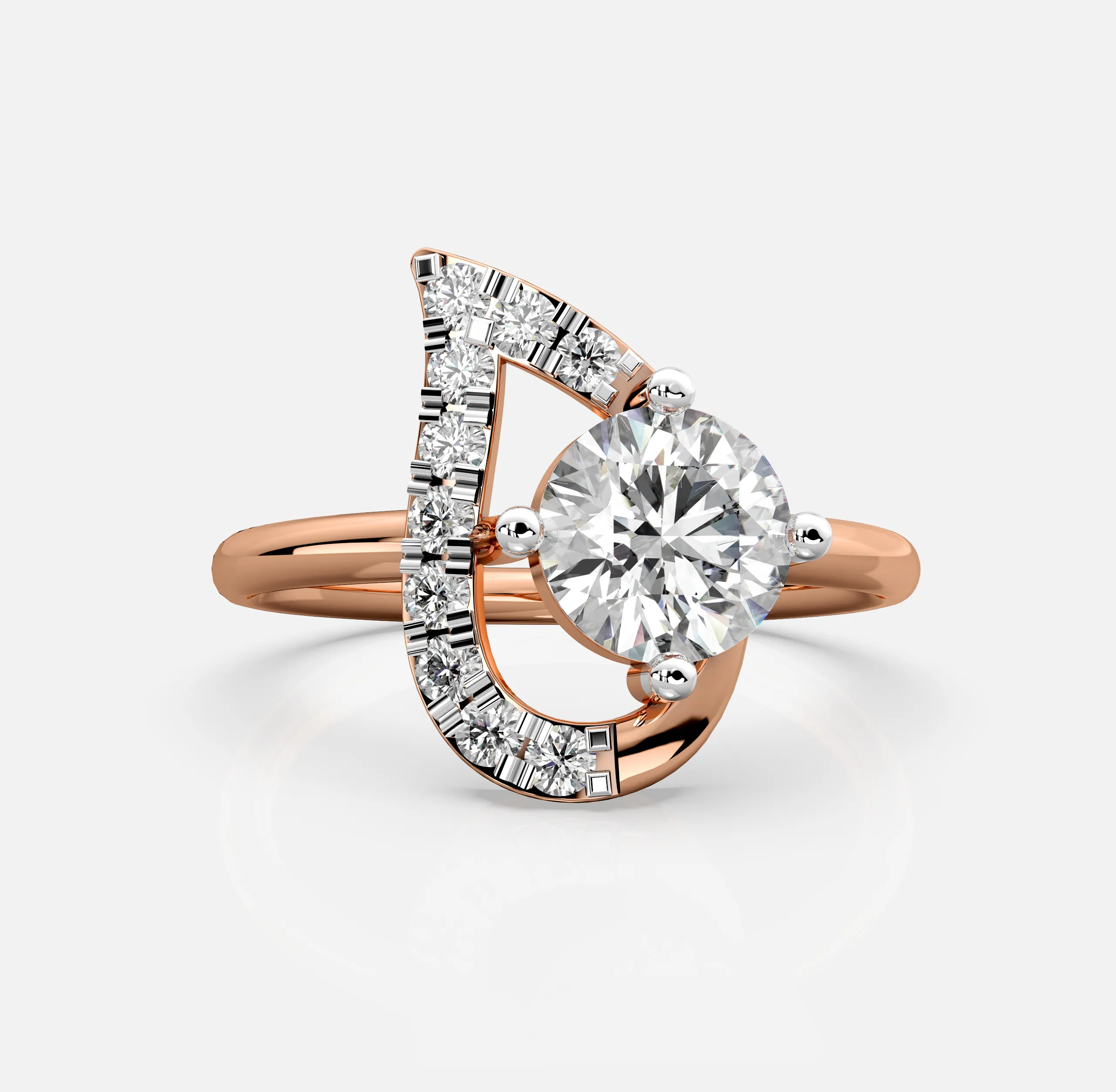 Dewdrop Curve Diamond Ring