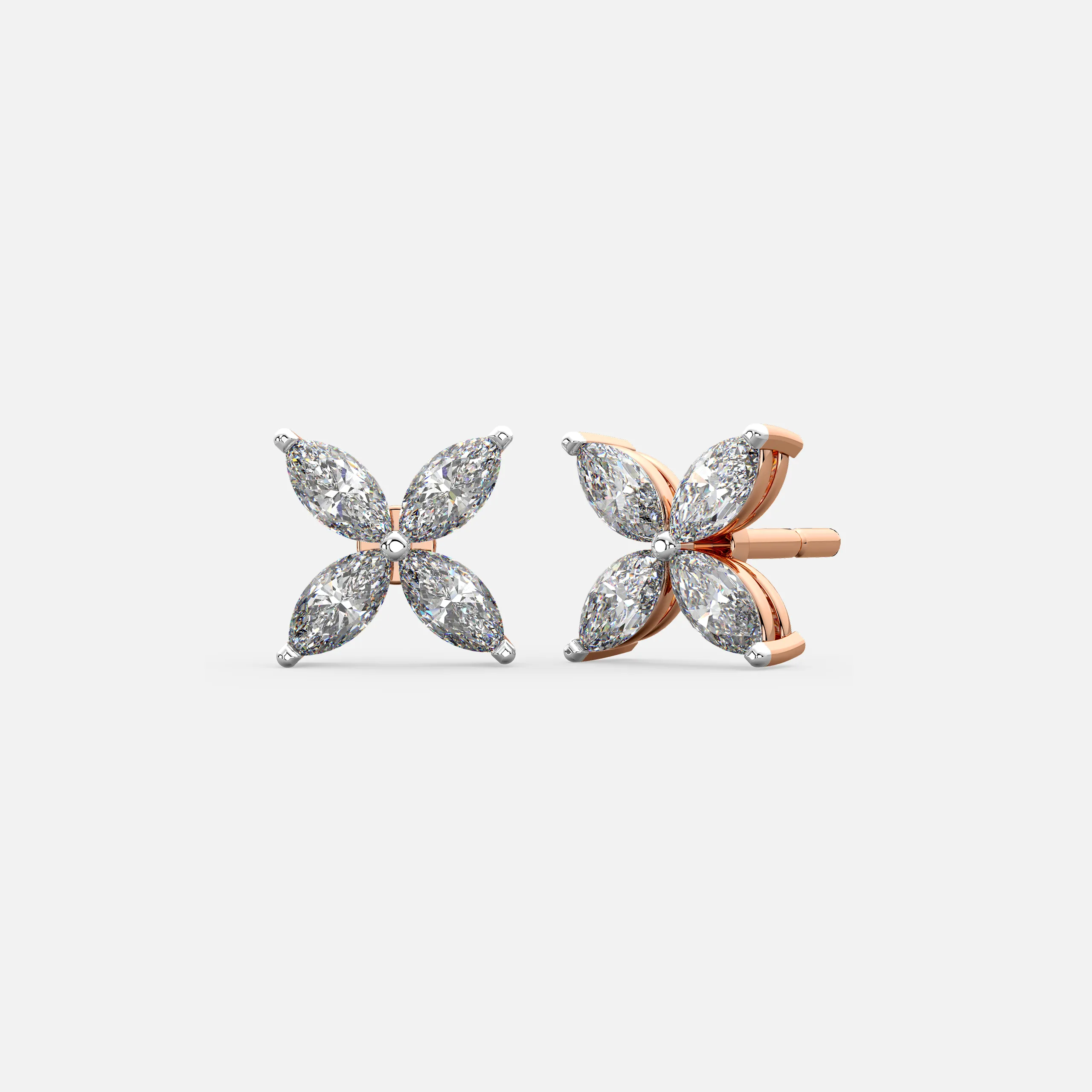 Marquise Blossom Diamond Studs