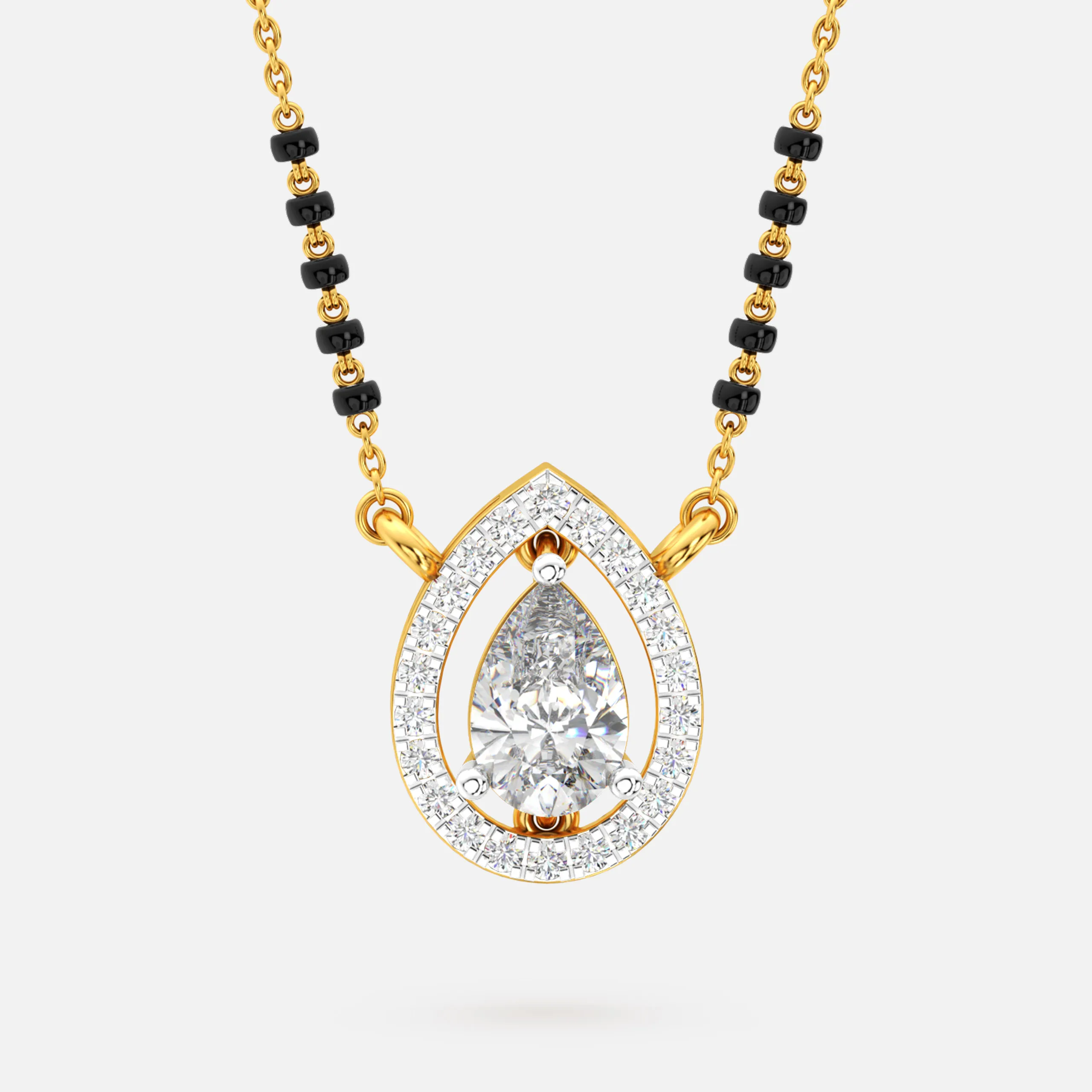 Pear Diamond Mangalsutra