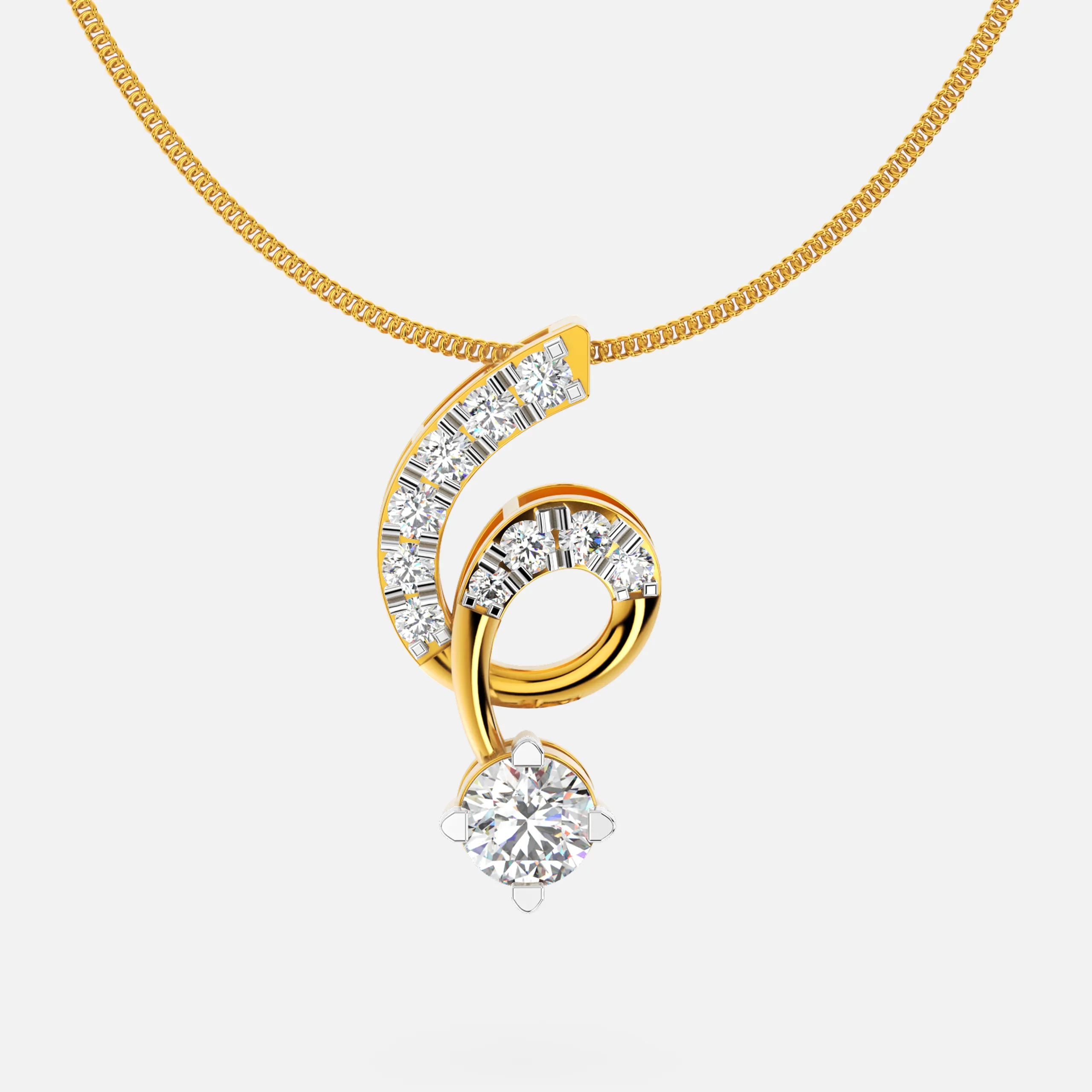 Celeste Curve Diamond Pendant