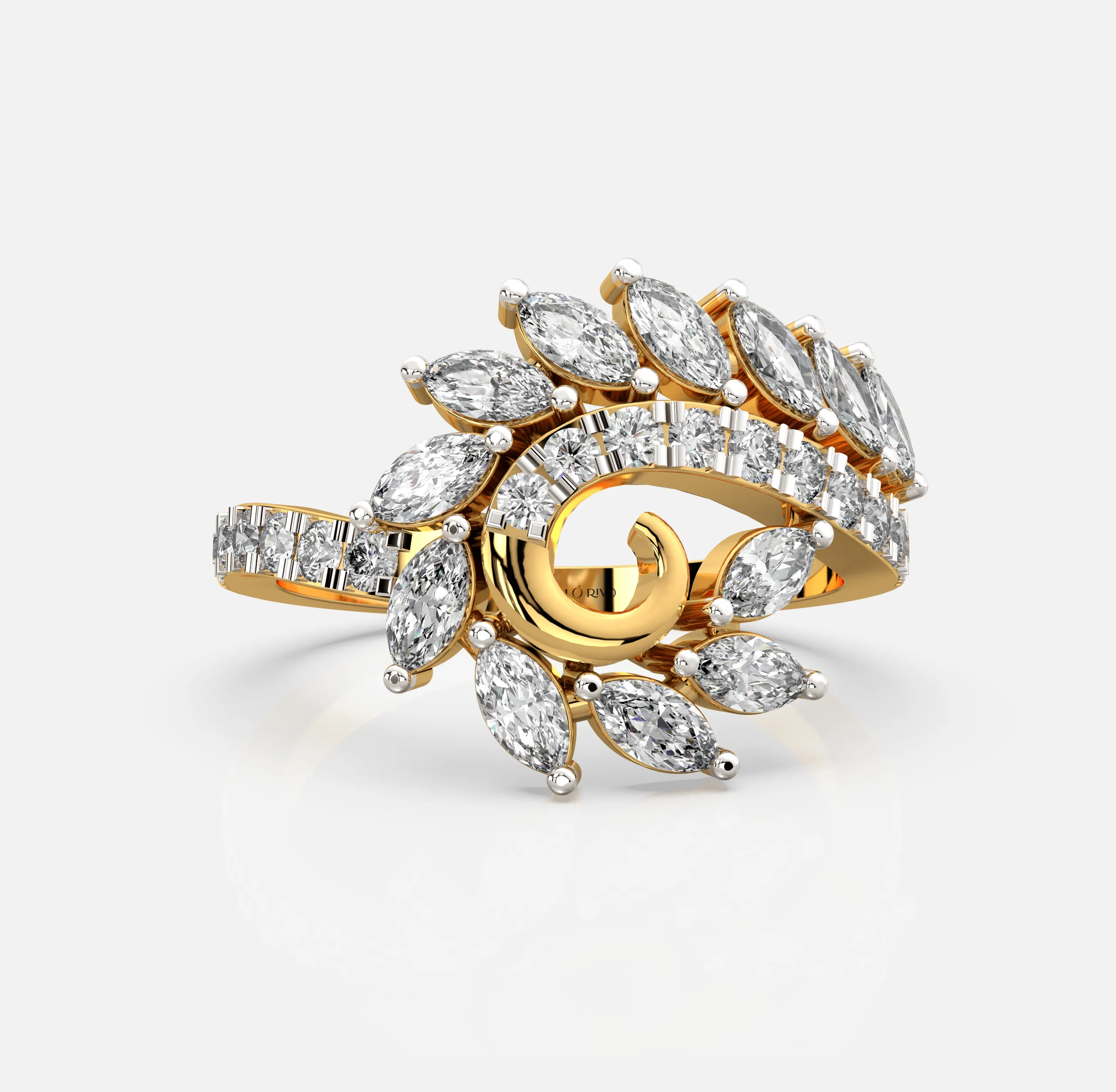 Petal Whirl Diamond Ring