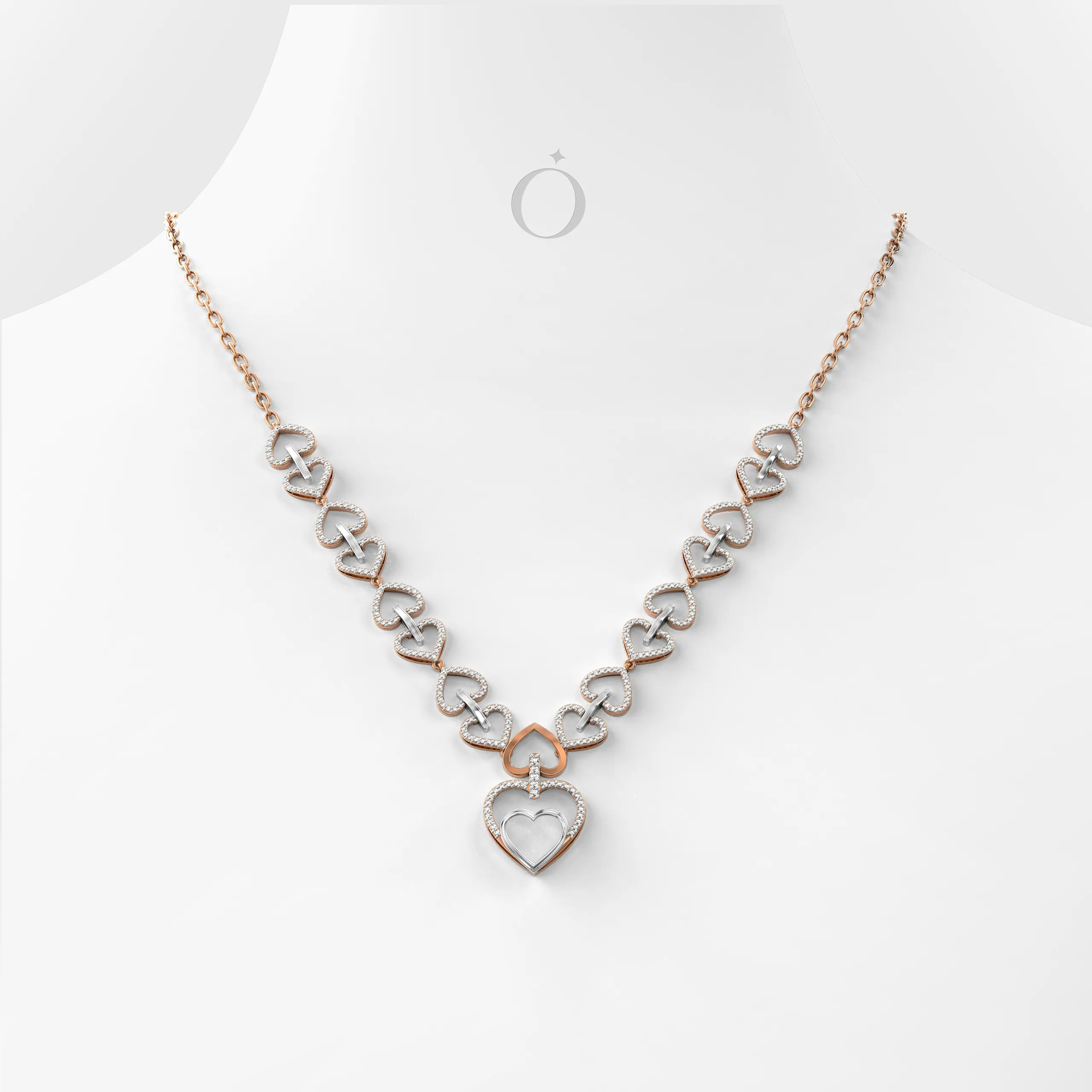 Heart Link Diamond Necklace
